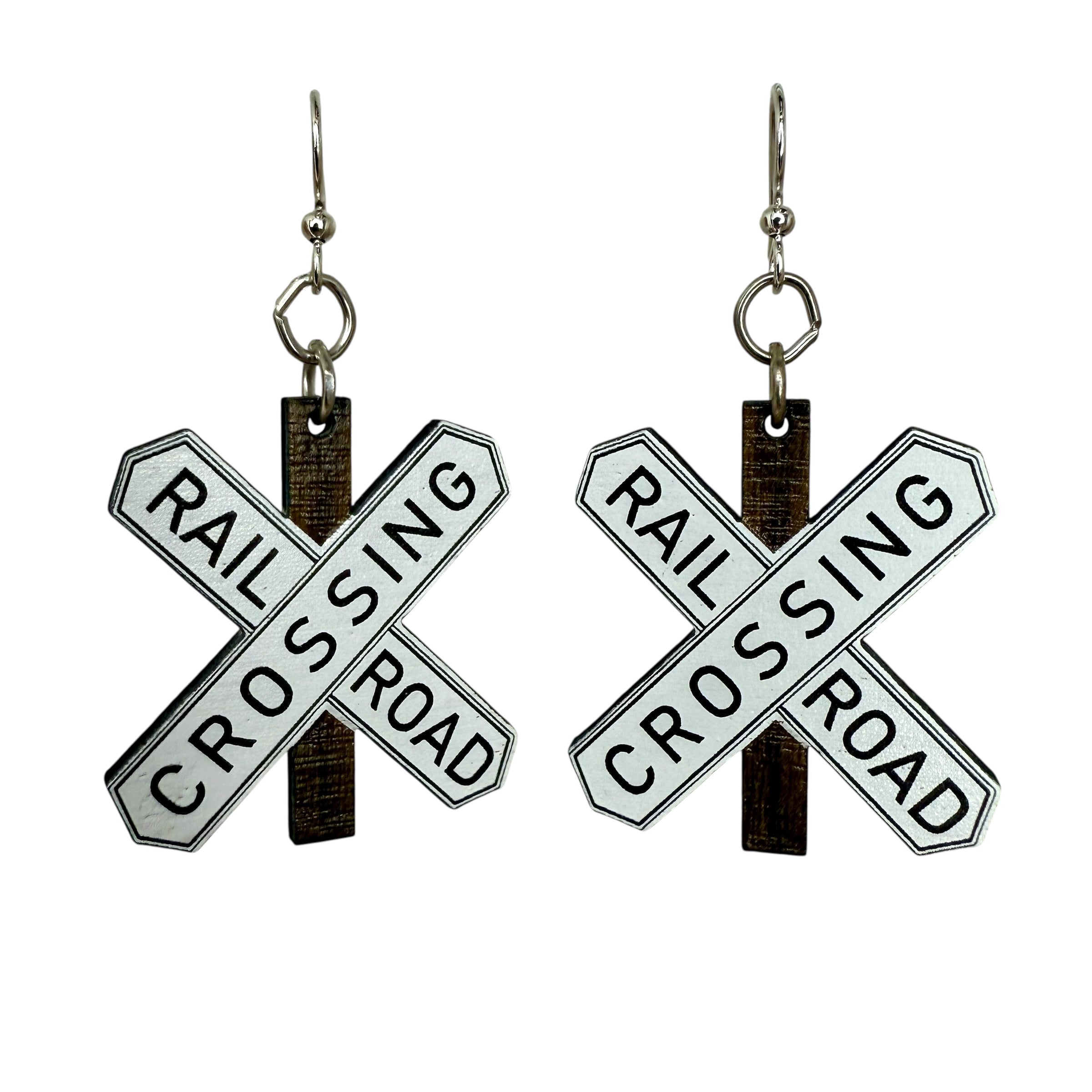 Railroad Crossing Earrings #1866