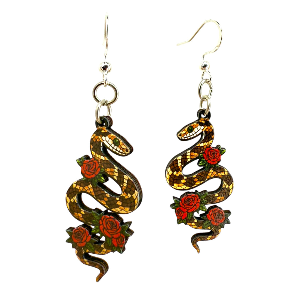 Rattlesnake Rose Earrings #1869