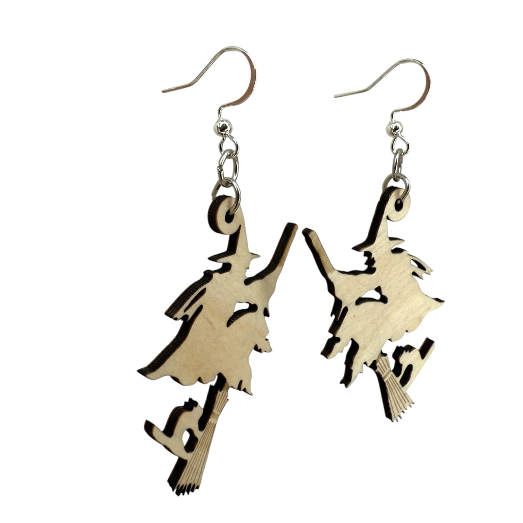 Witch On Broomstick Earrings # 1227