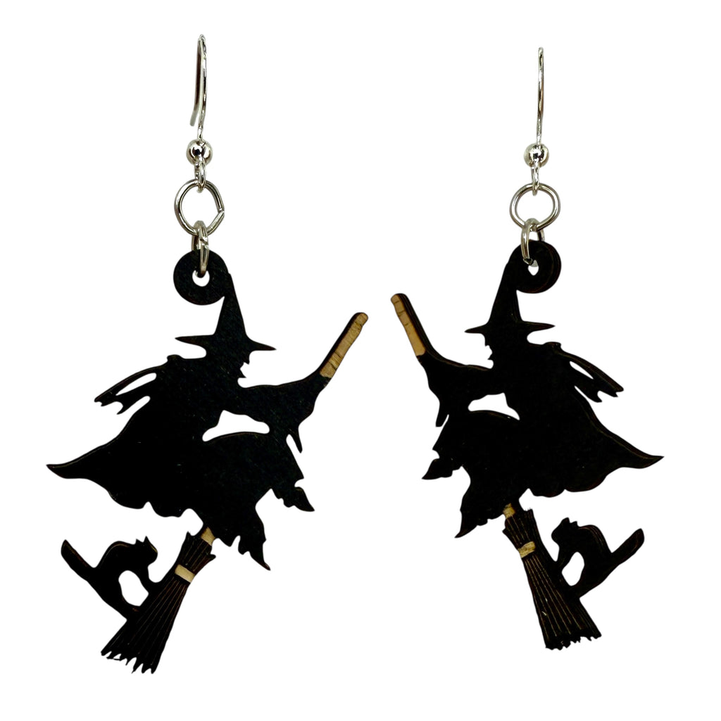 Witch On Broomstick Earrings # 1227