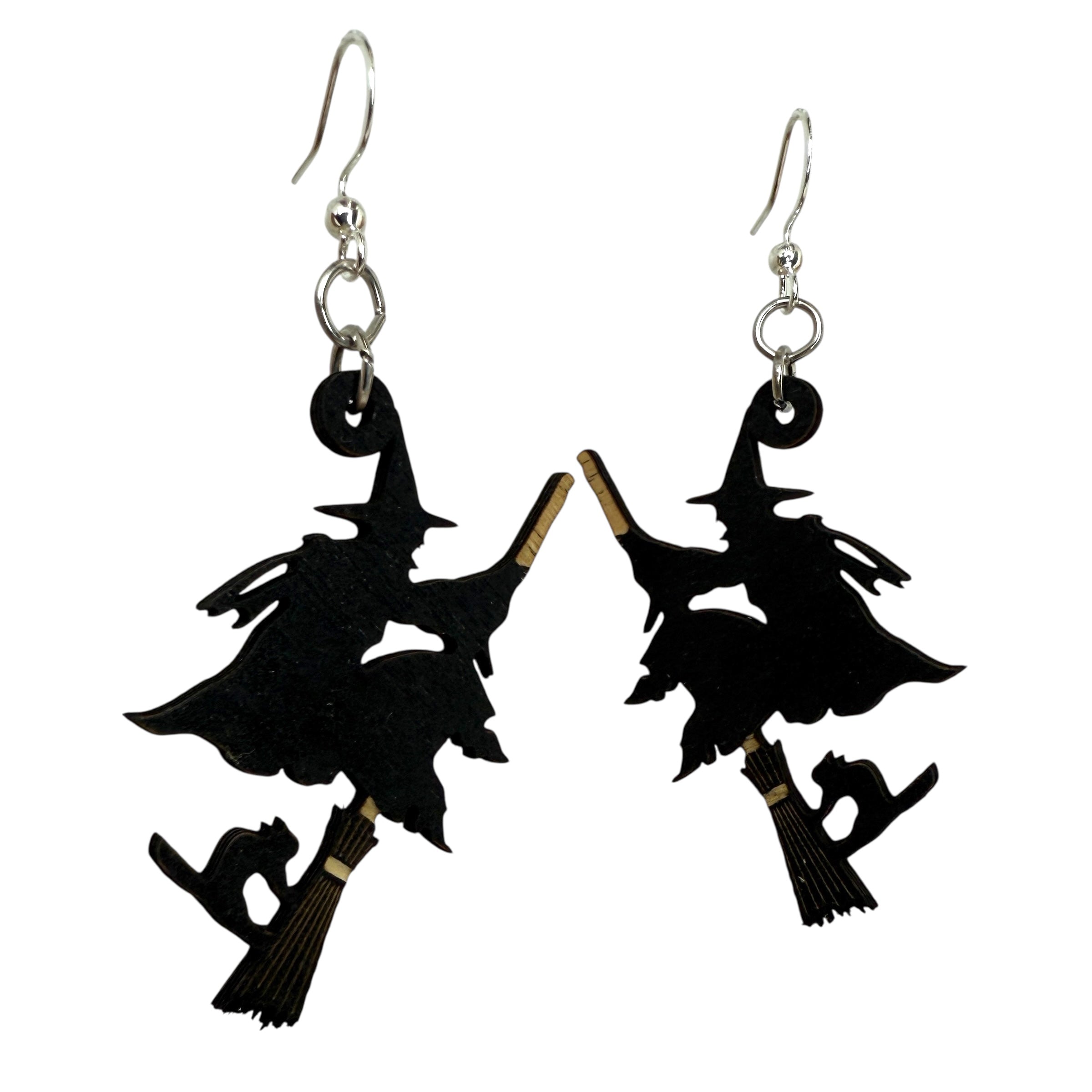 Witch On Broomstick Earrings # 1227