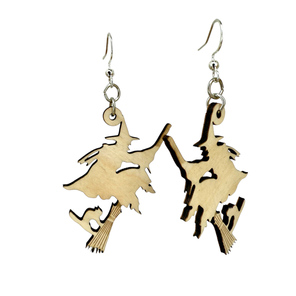 Witch On Broomstick Earrings # 1227