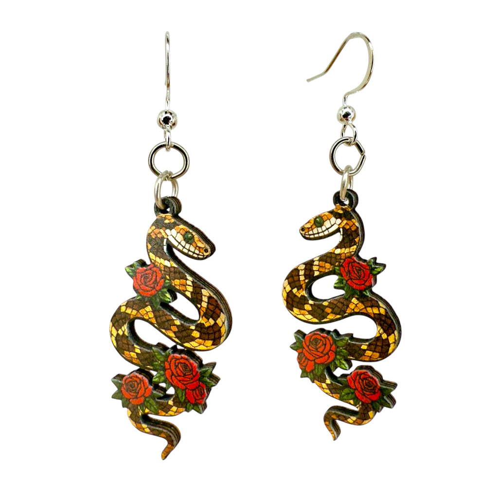 Rattlesnake Rose Earrings #1869