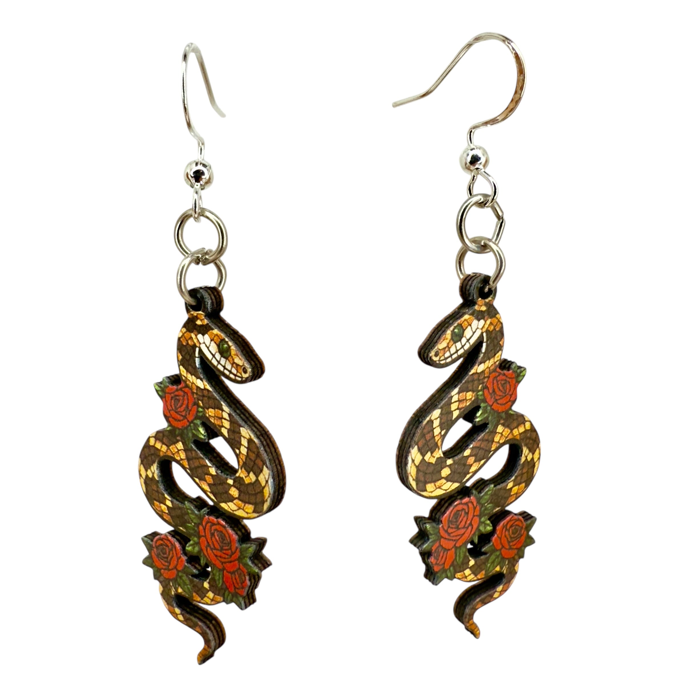 Rattlesnake Rose Earrings #1869