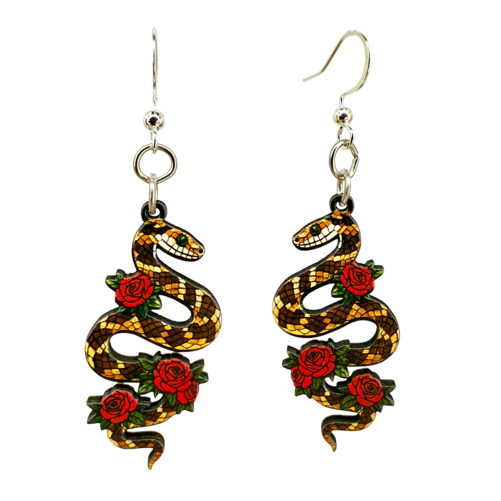 Rattlesnake Rose Earrings #1869