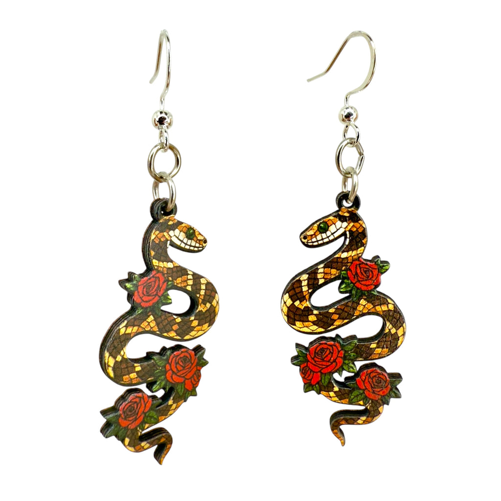 Rattlesnake Rose Earrings #1869