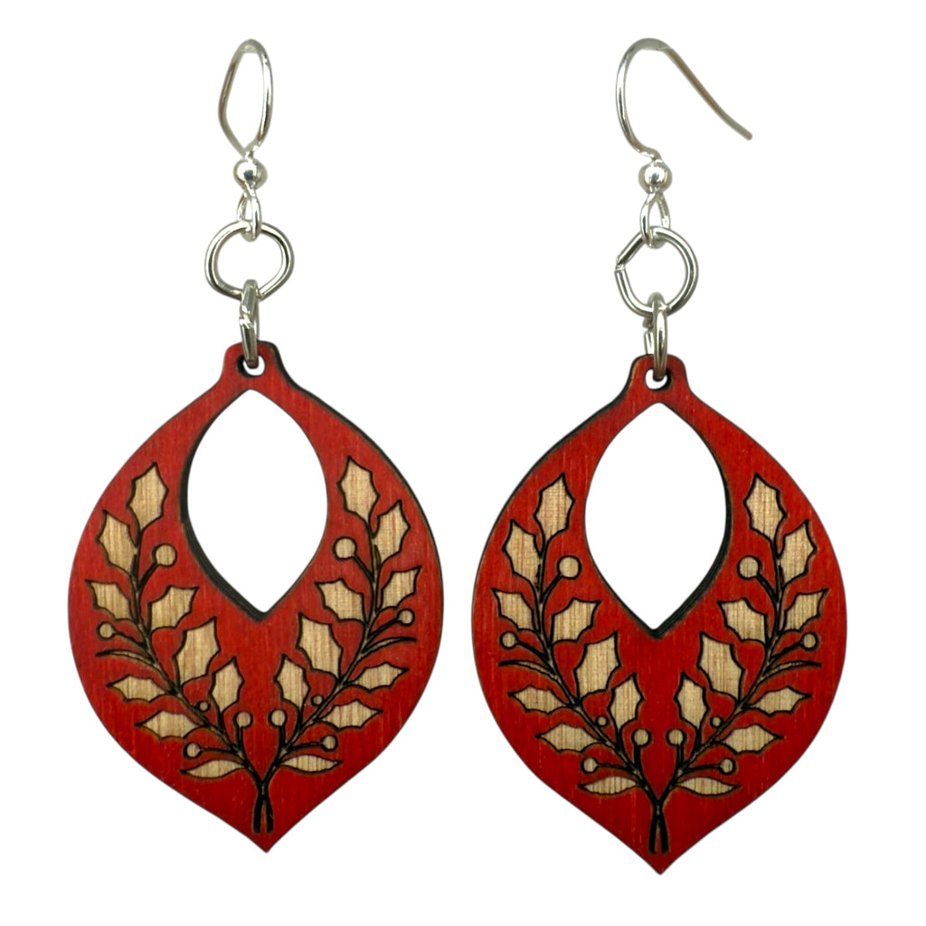 Holly Berry Christmas Earrings #1879