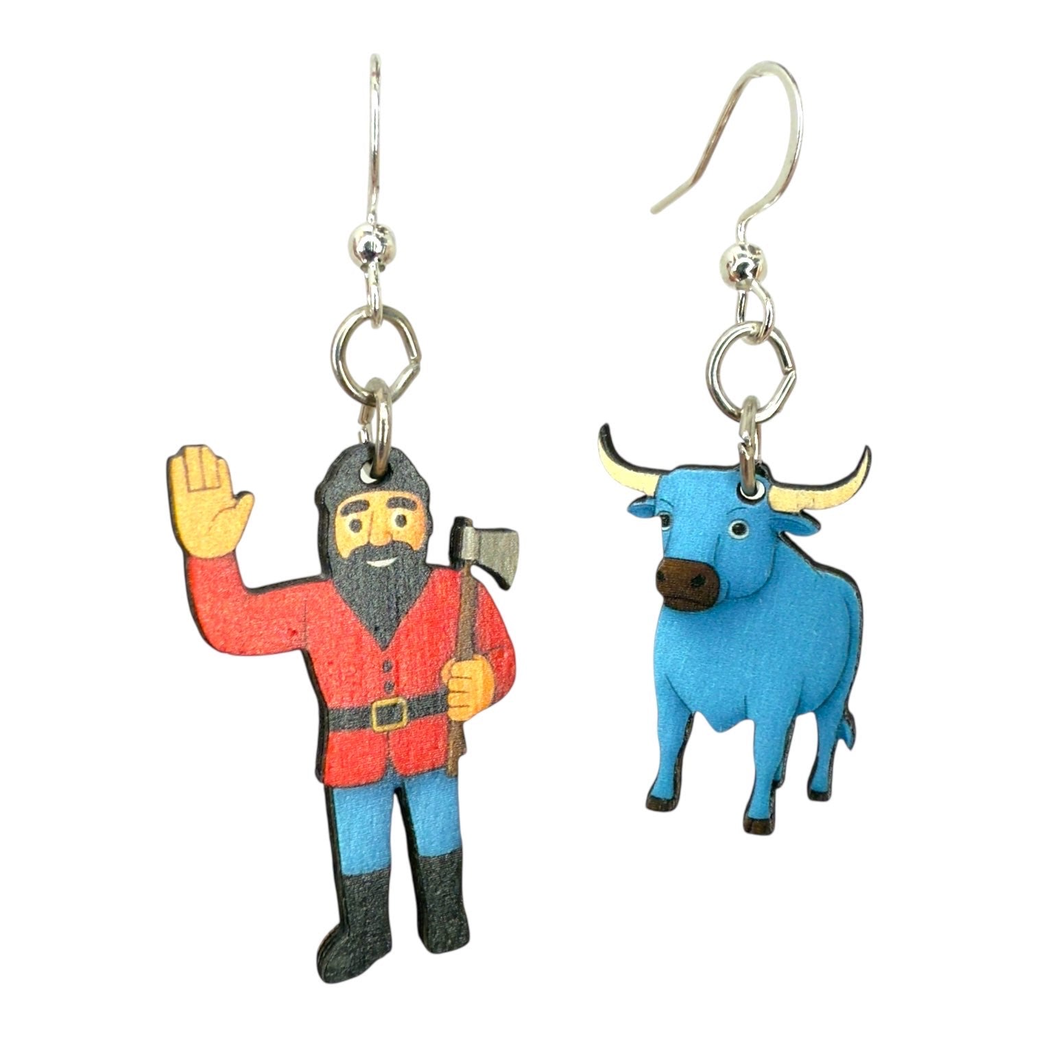 Paul Bunyan and Babe Earrings #1887