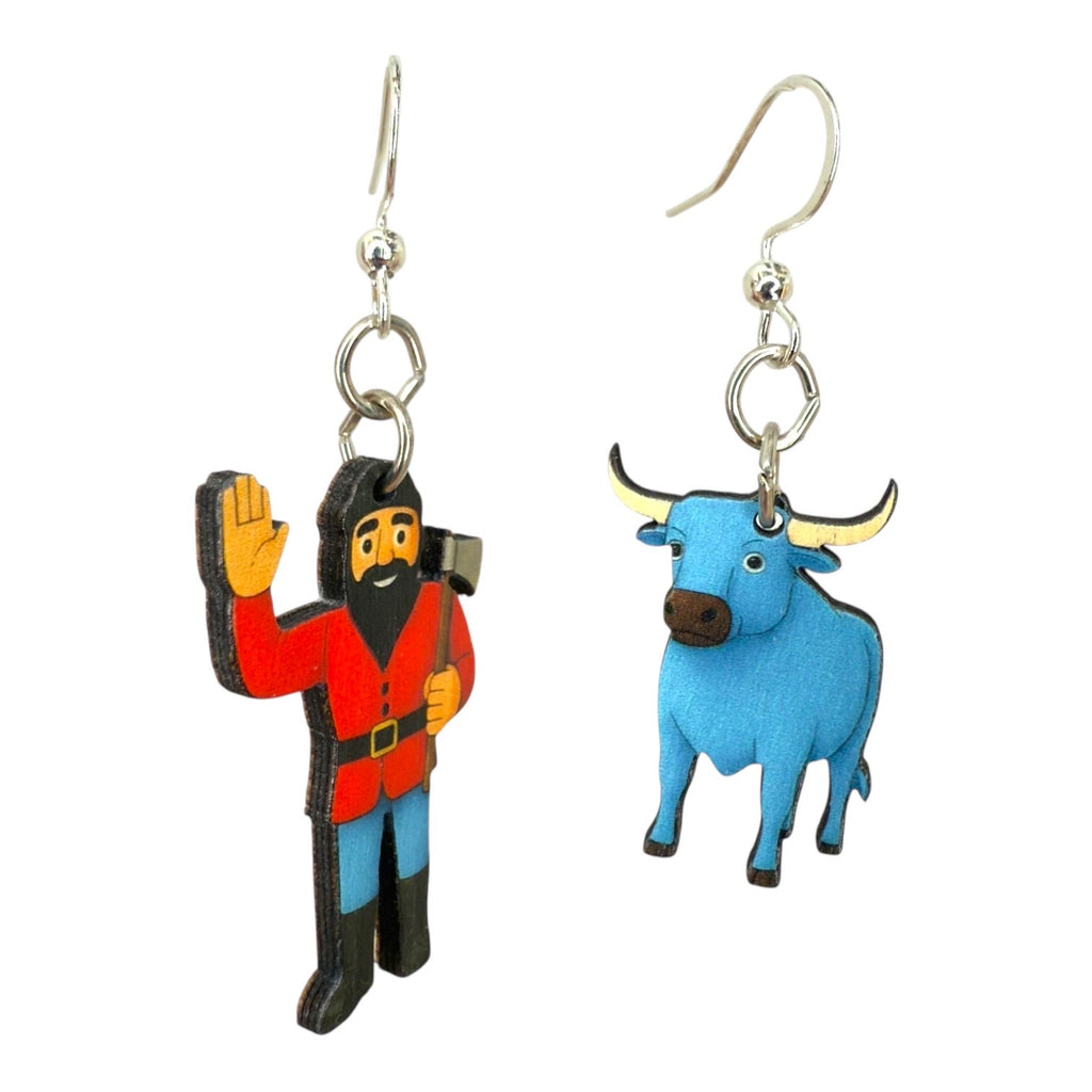 Paul Bunyan and Babe Earrings #1887