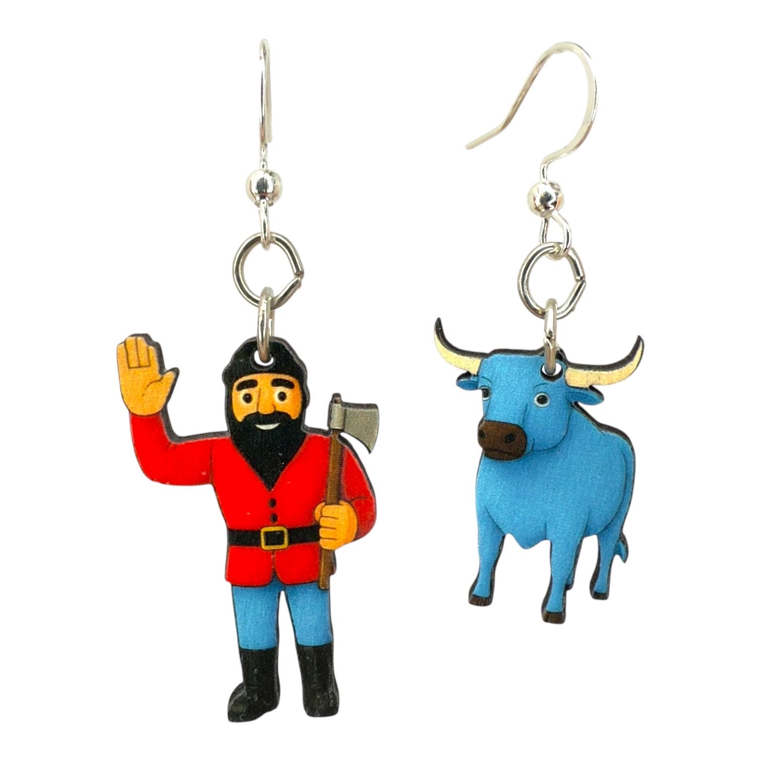 Paul Bunyan and Babe Earrings #1887