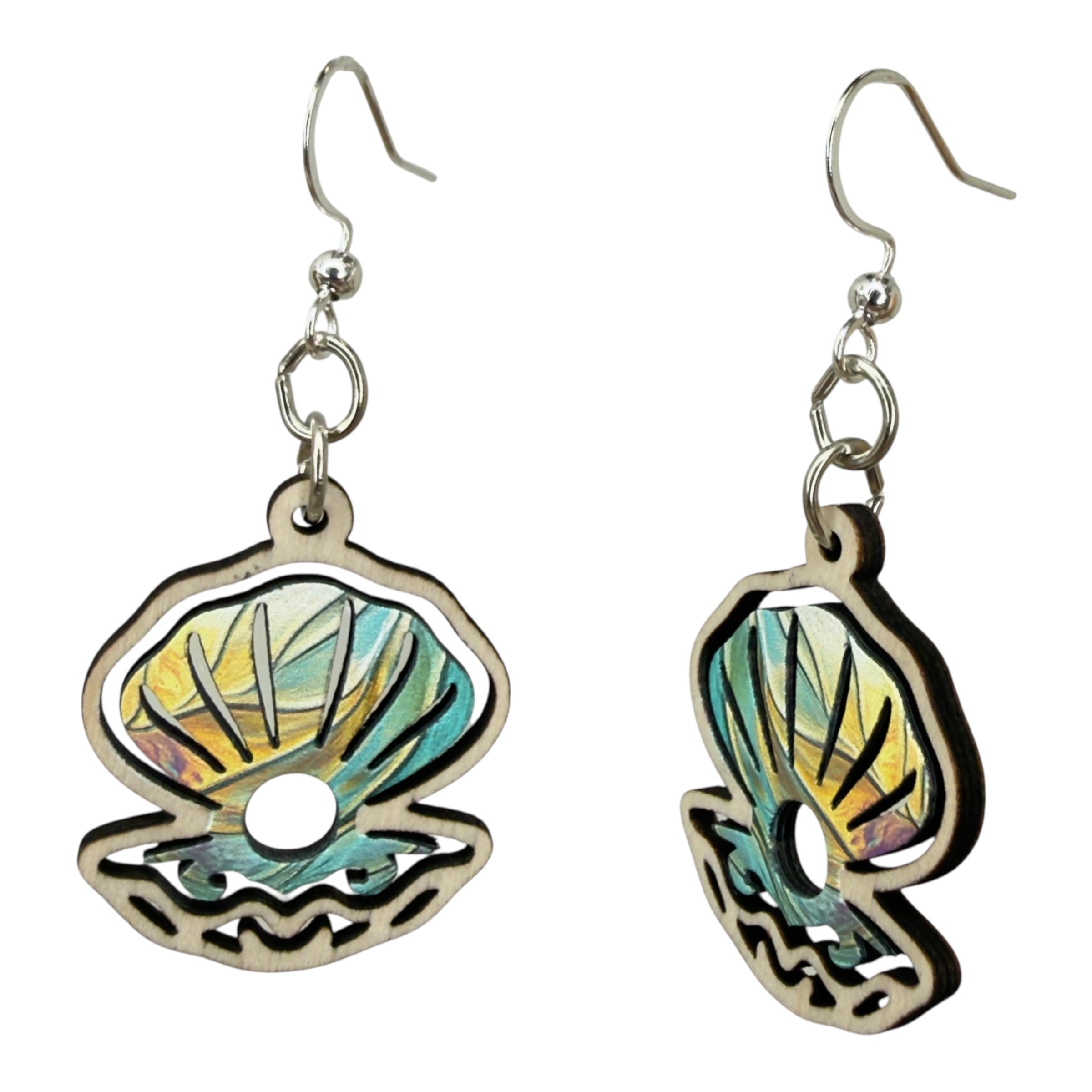 Pearl Clam Earrings #1890