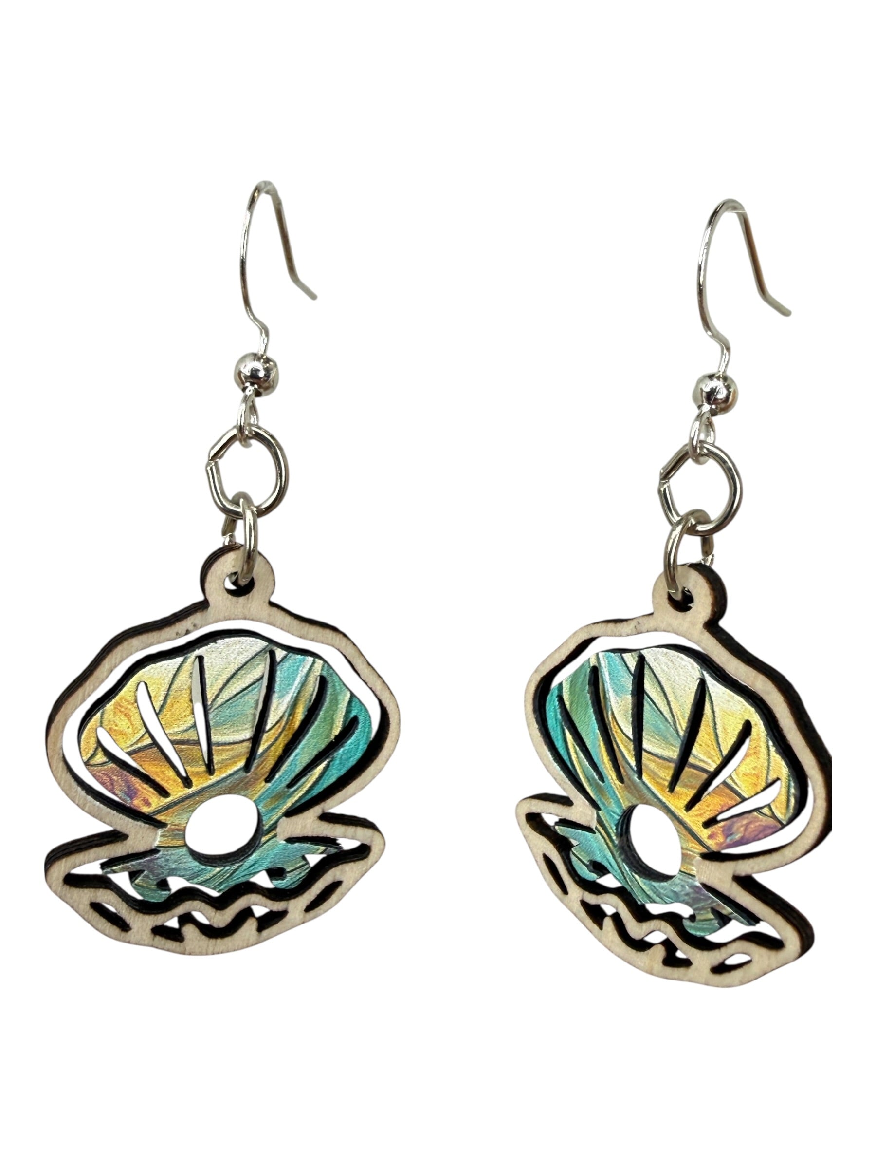 Pearl Clam Earrings #1890