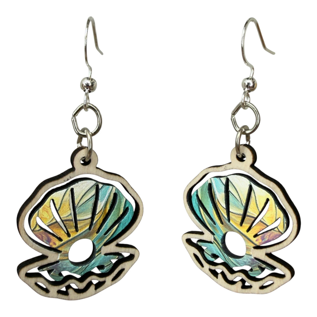 Pearl Clam Earrings #1890