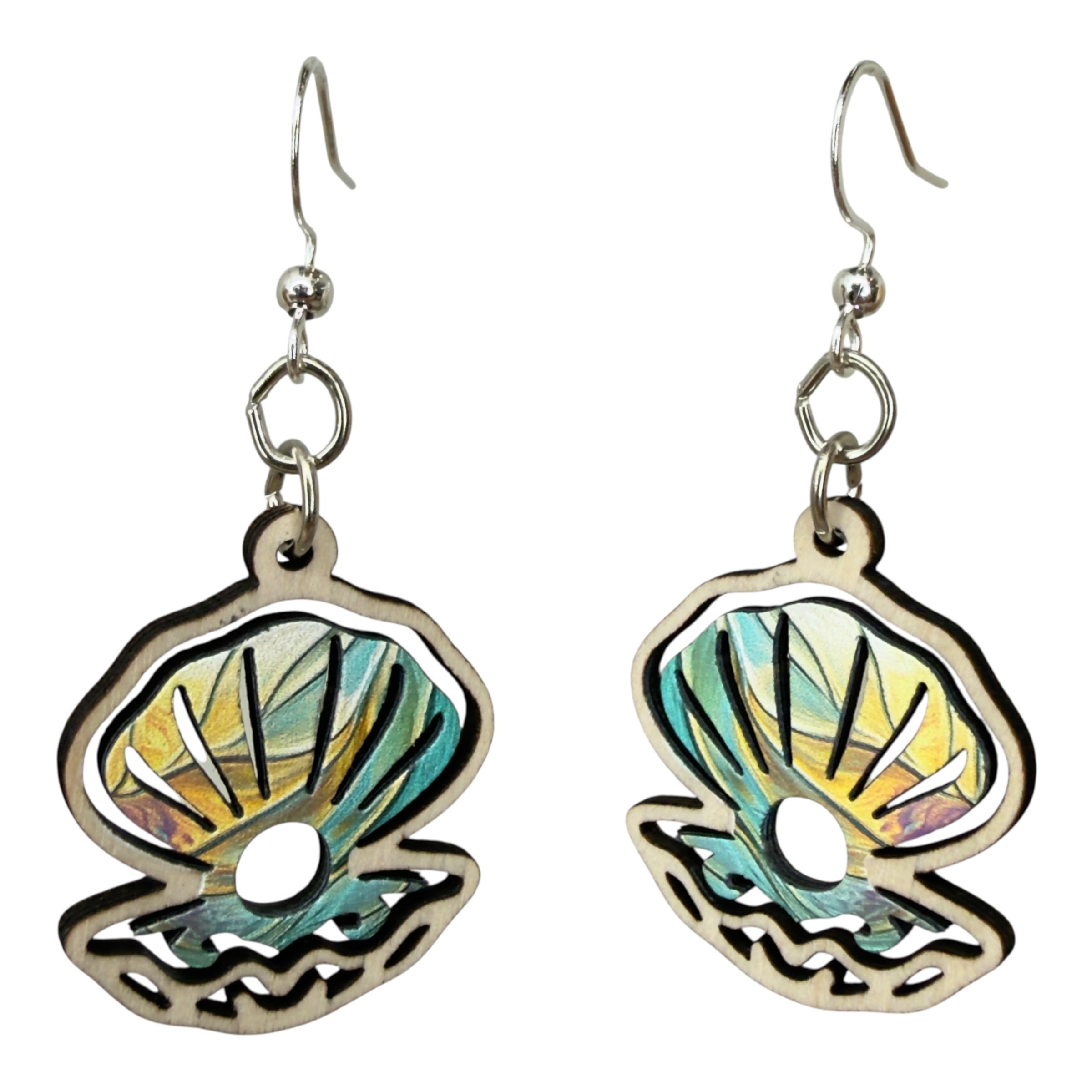 Pearl Clam Earrings #1890