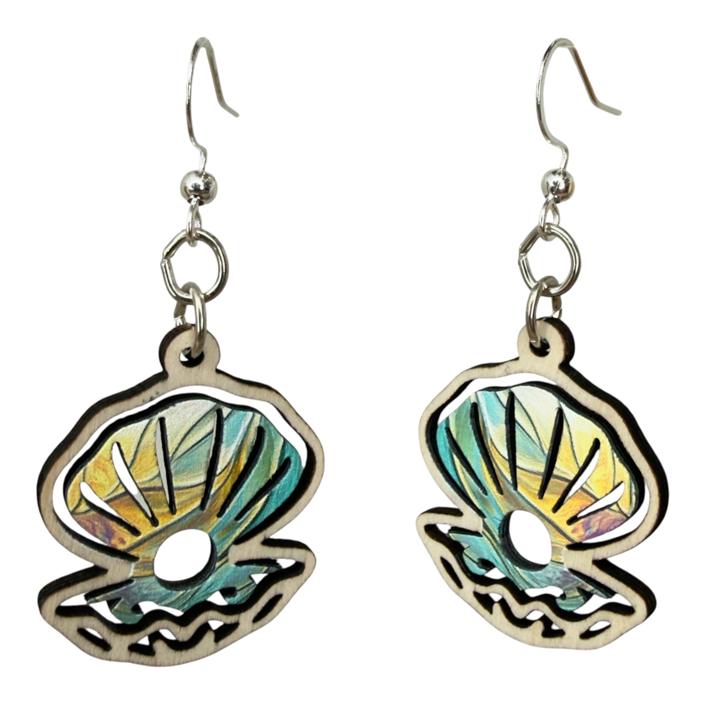 Pearl Clam Earrings #1890