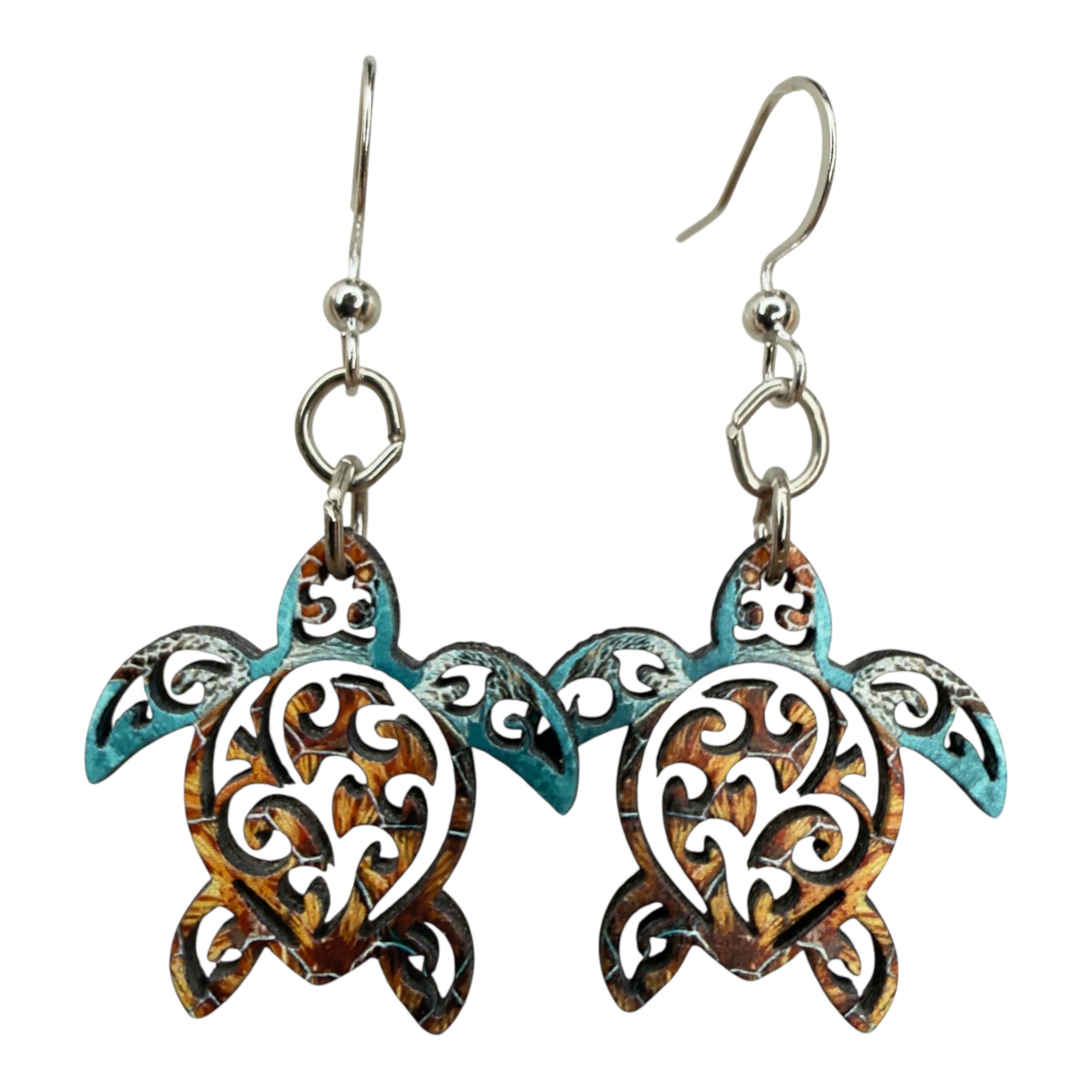 Tribal Sea Turtle Earrings #1892