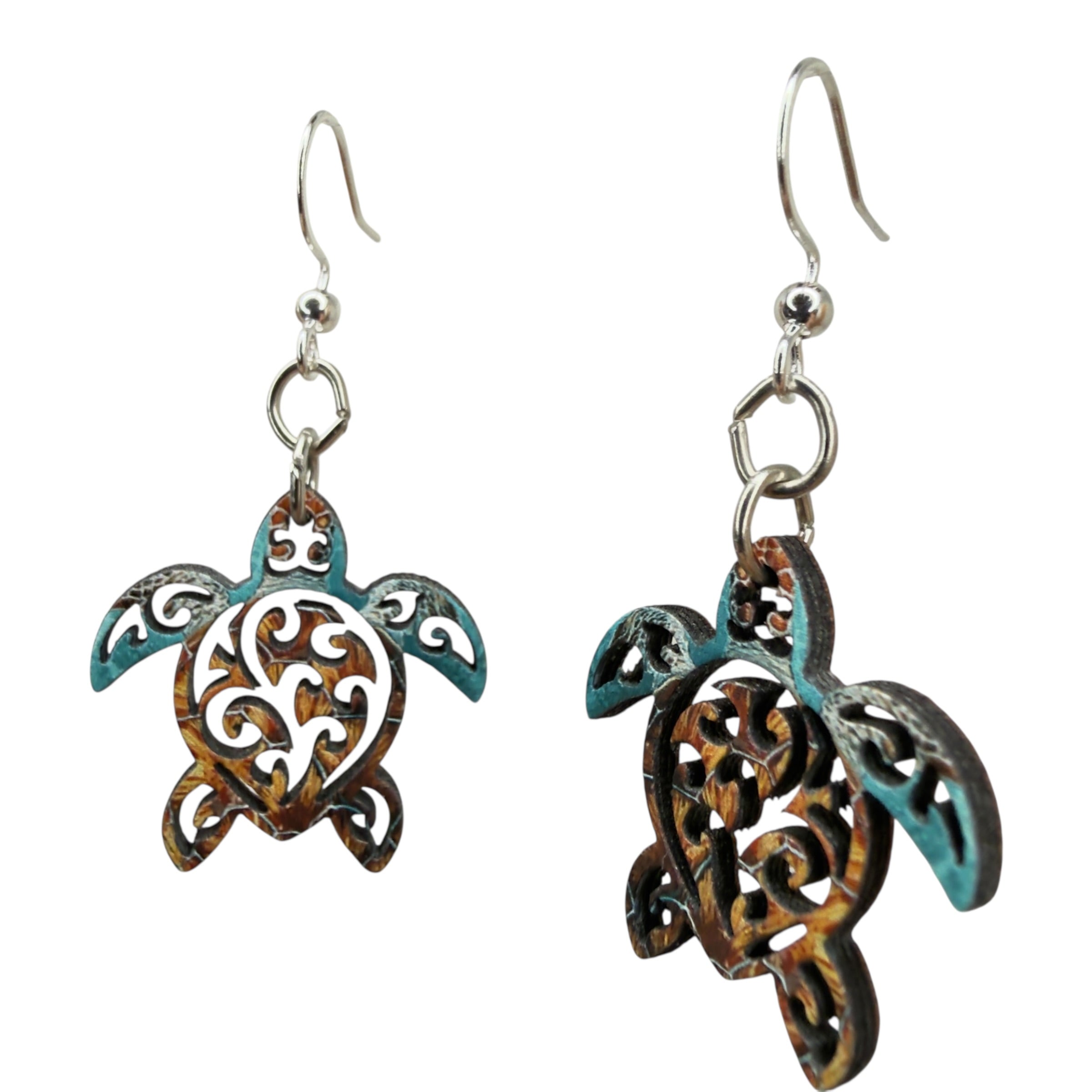 Tribal Sea Turtle Earrings #1892