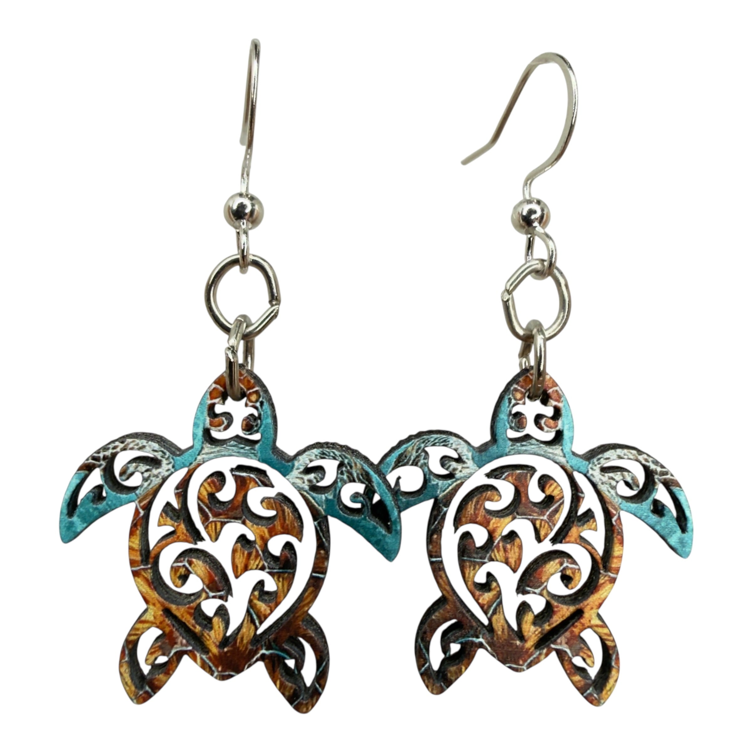 Tribal Sea Turtle Earrings #1892