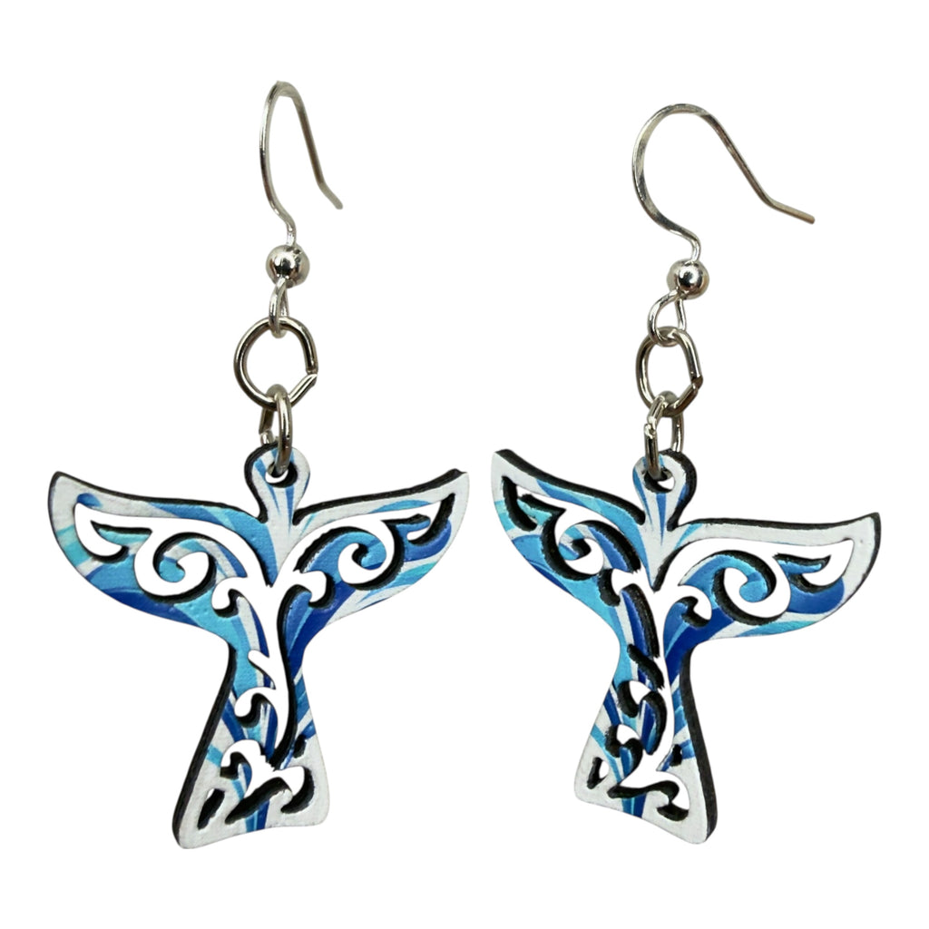 Spouting Whale Tale Earrings #1894