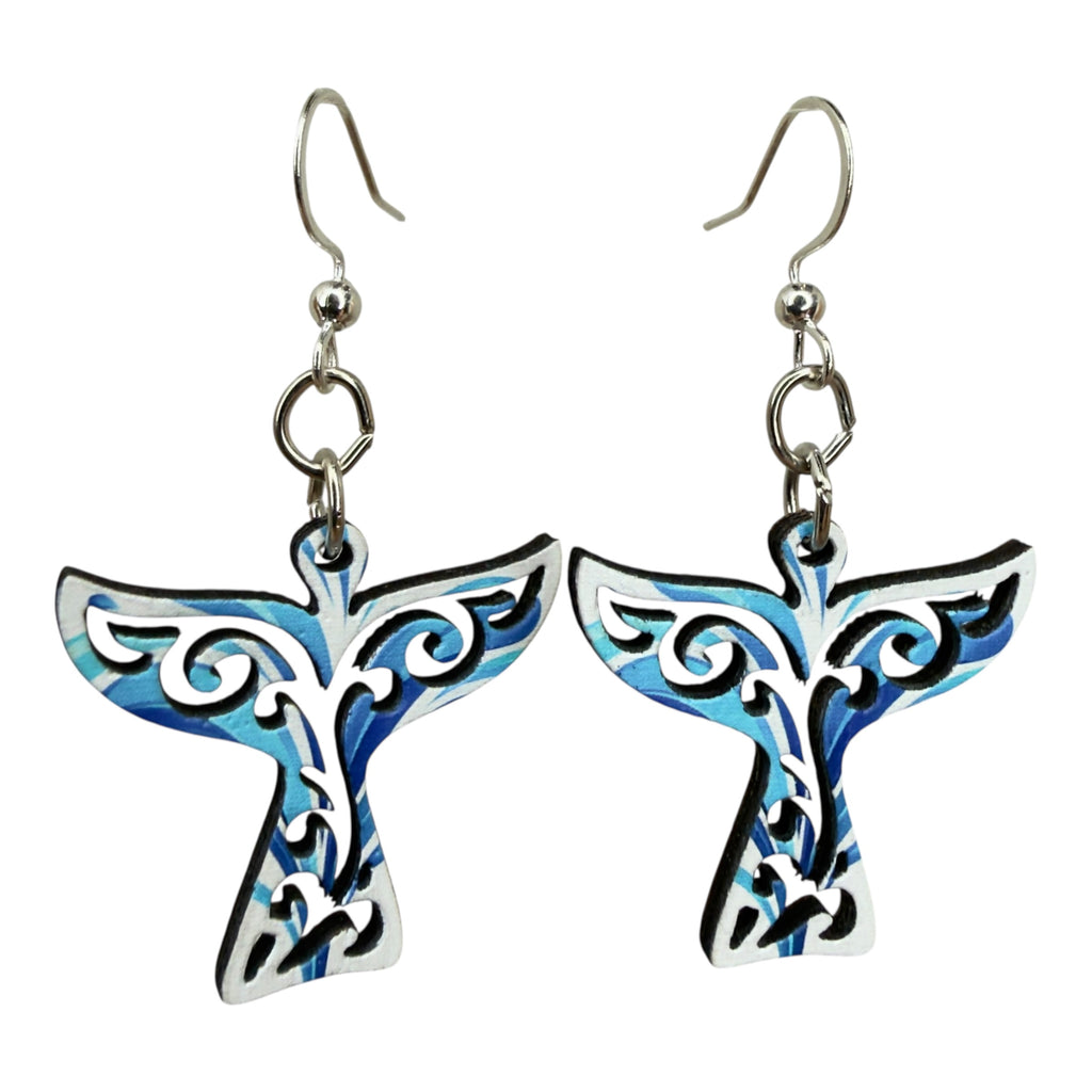 Spouting Whale Tale Earrings #1894