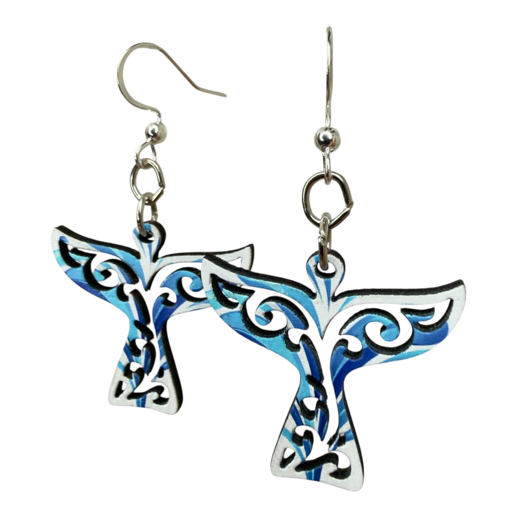 Spouting Whale Tale Earrings #1894
