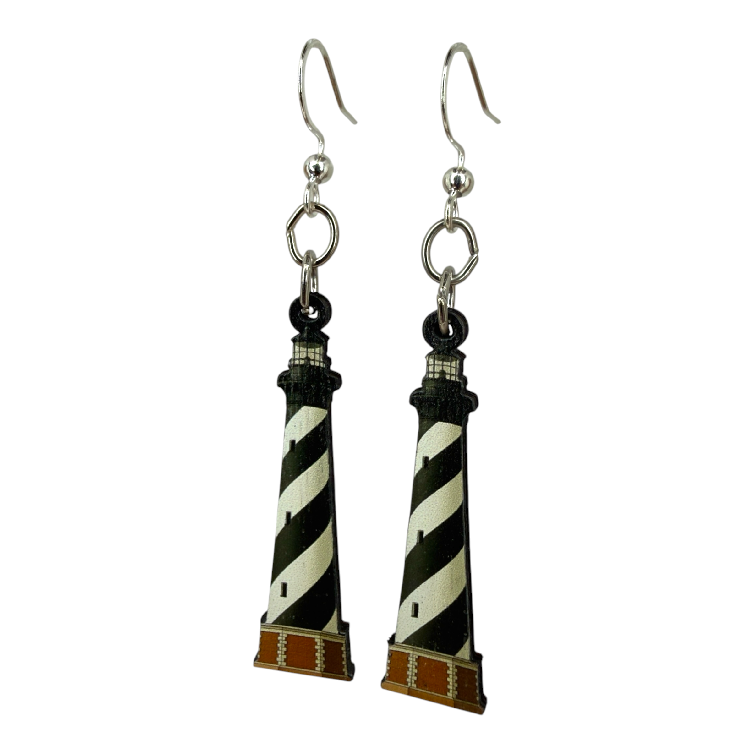 Hatter Lighthouse wood earrings