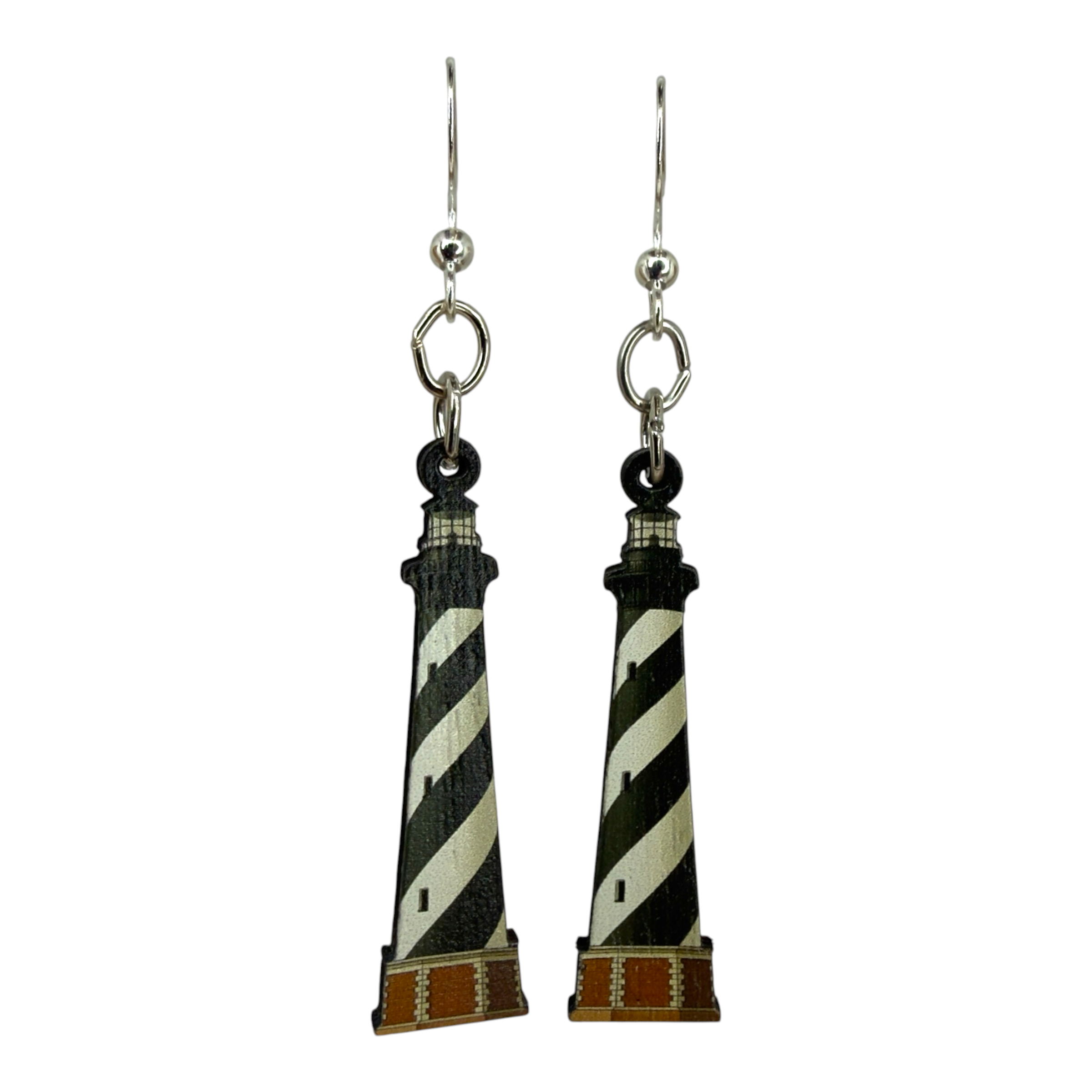 Hatter Lighthouse wood earrings