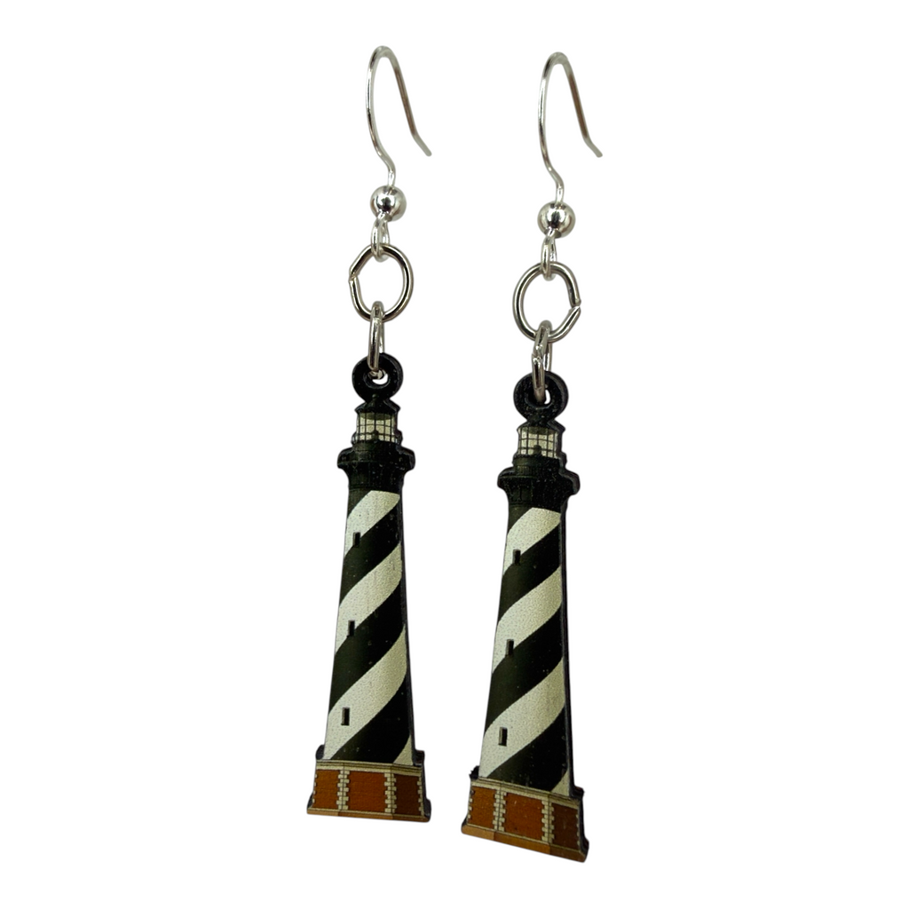 Hatter Lighthouse wood earrings
