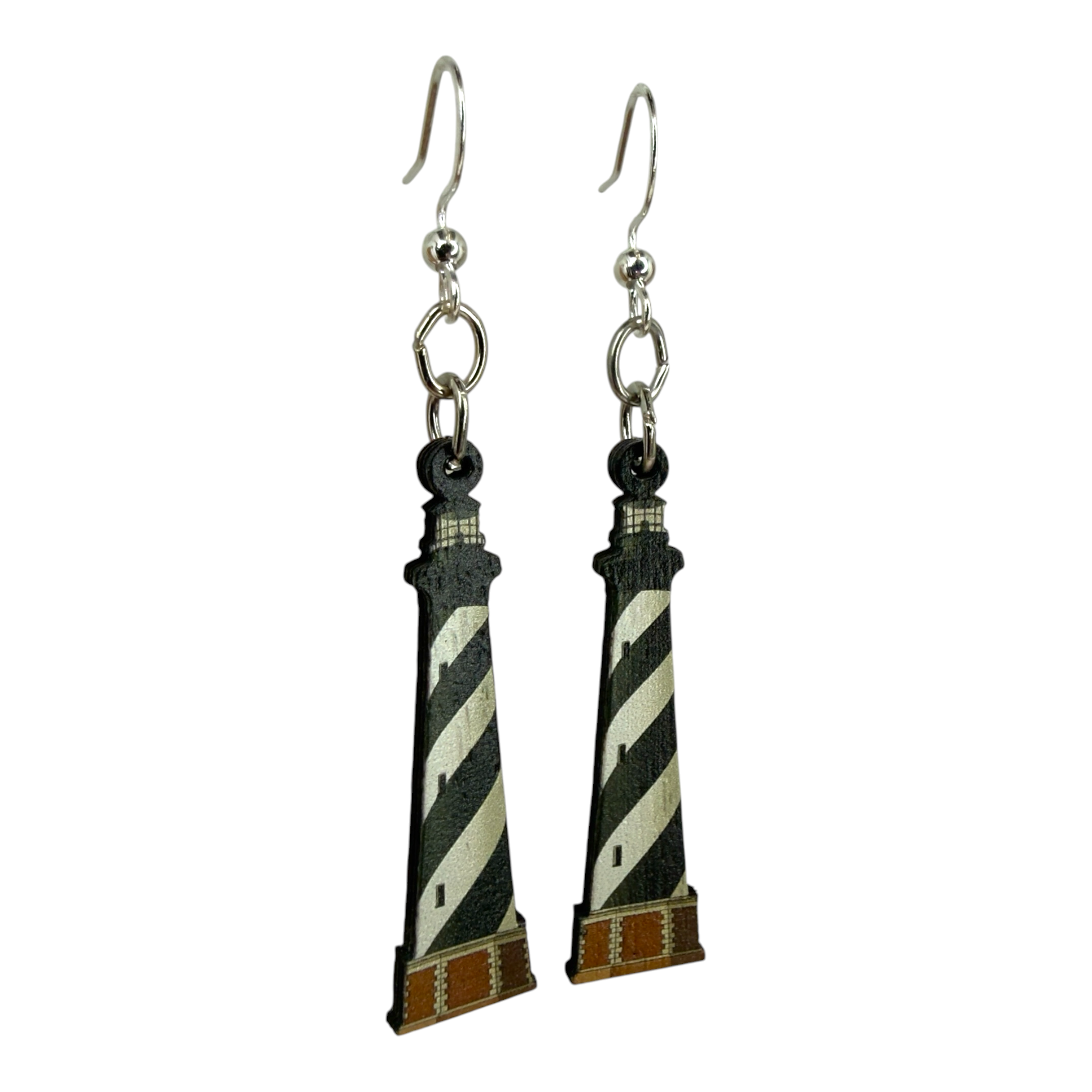 Hatter Lighthouse wood earrings