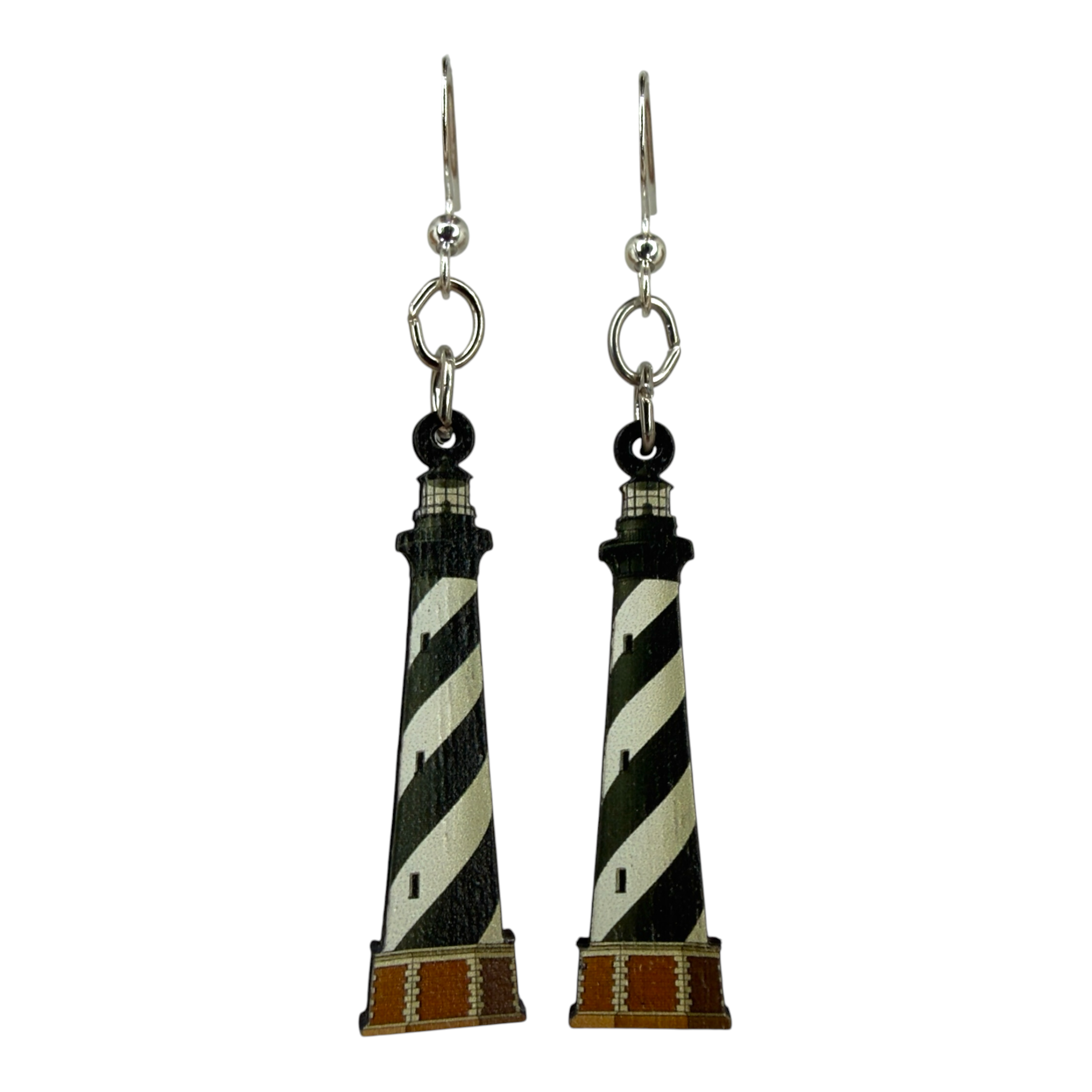 Hatter Lighthouse wood earrings