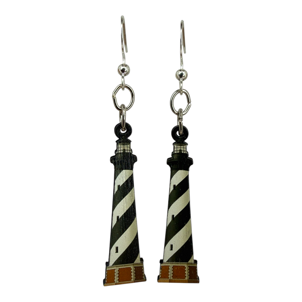 Hatter Lighthouse wood earrings