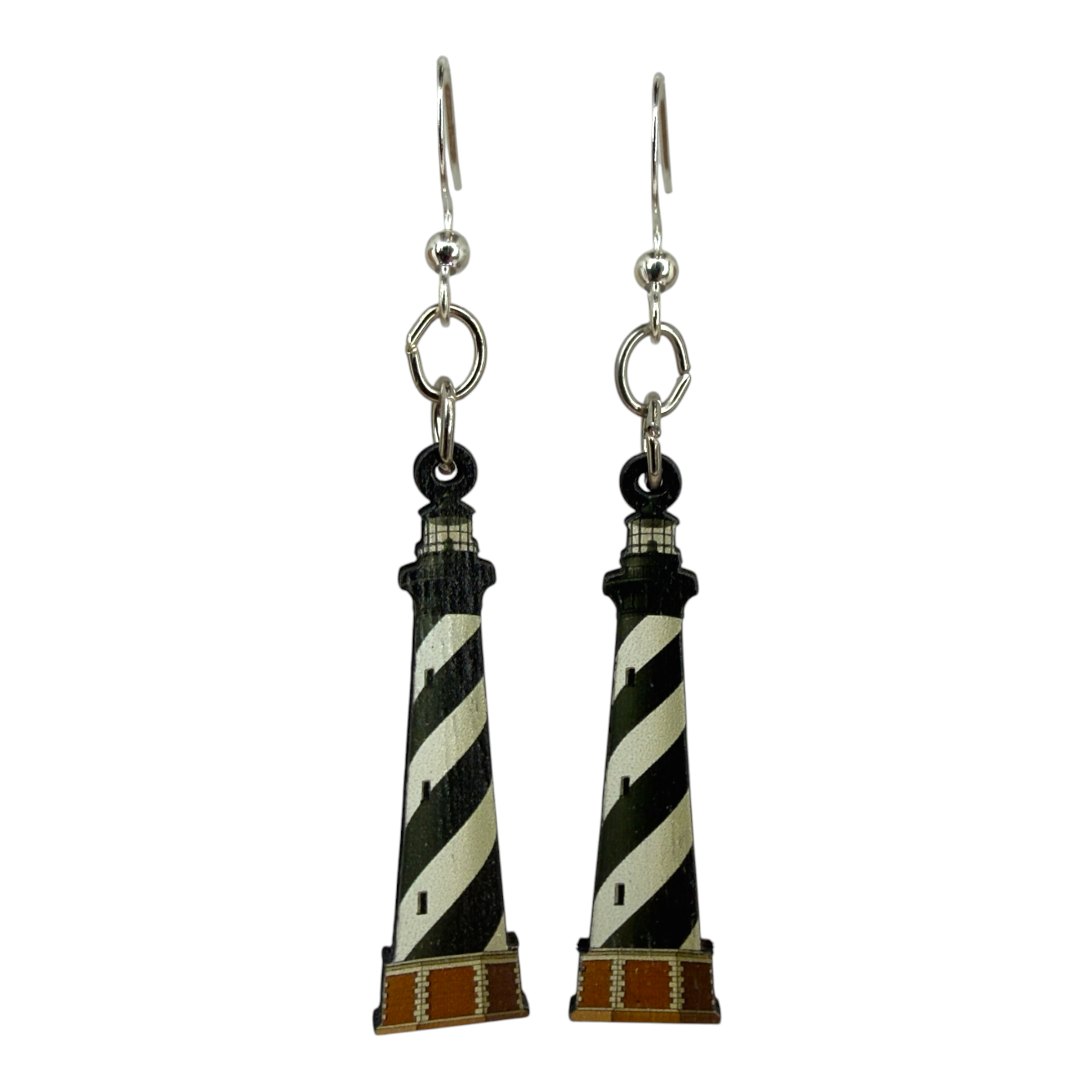 Hatter Lighthouse wood earrings