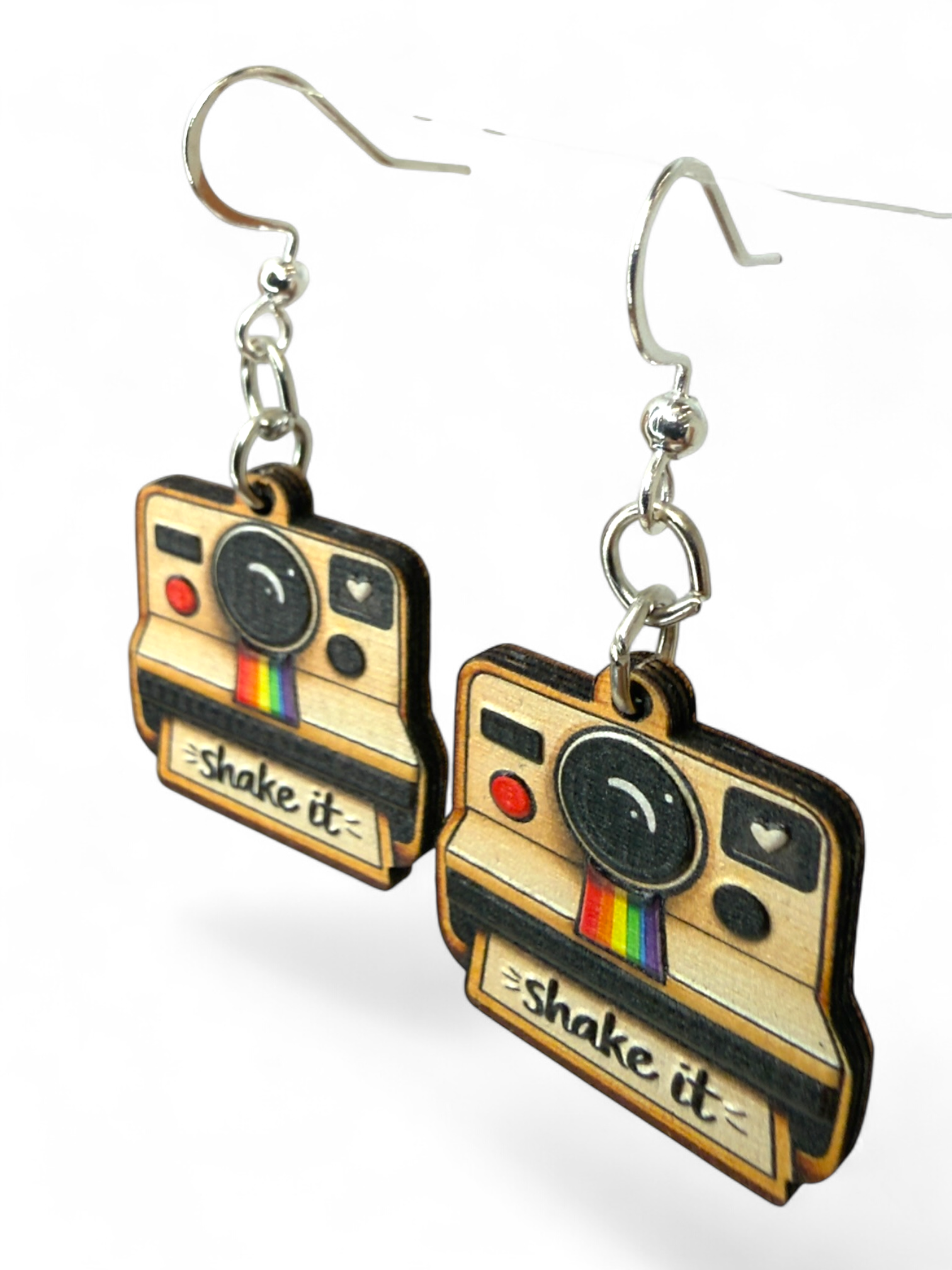 Shake it like a Polaroid Picture wood earrings