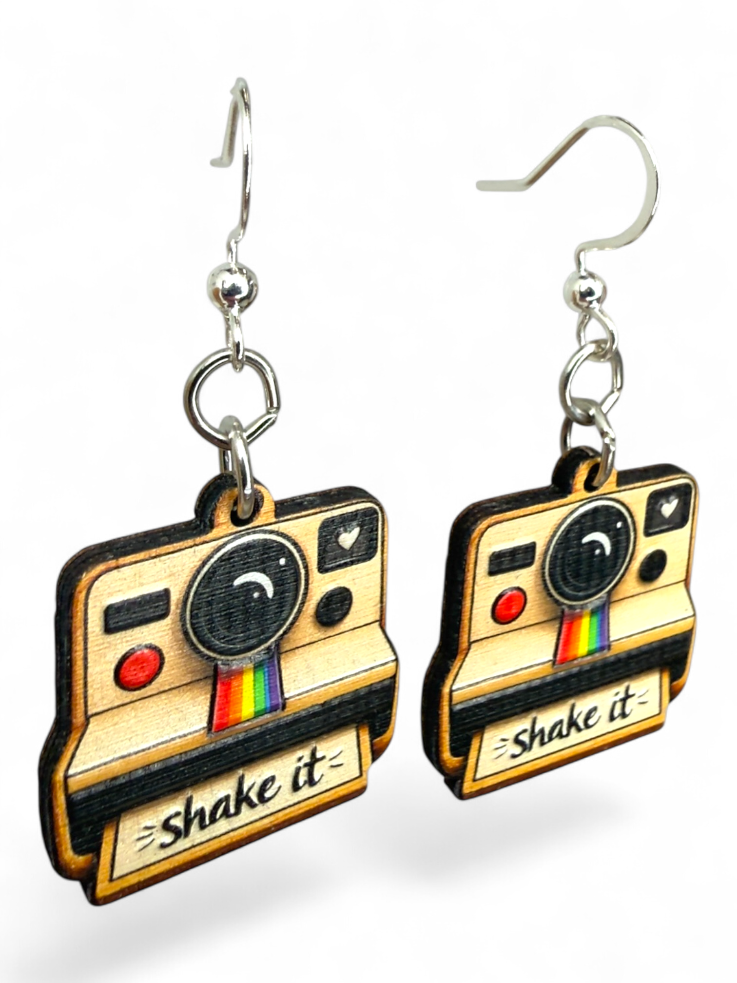 Shake it like a Polaroid Picture wood earrings