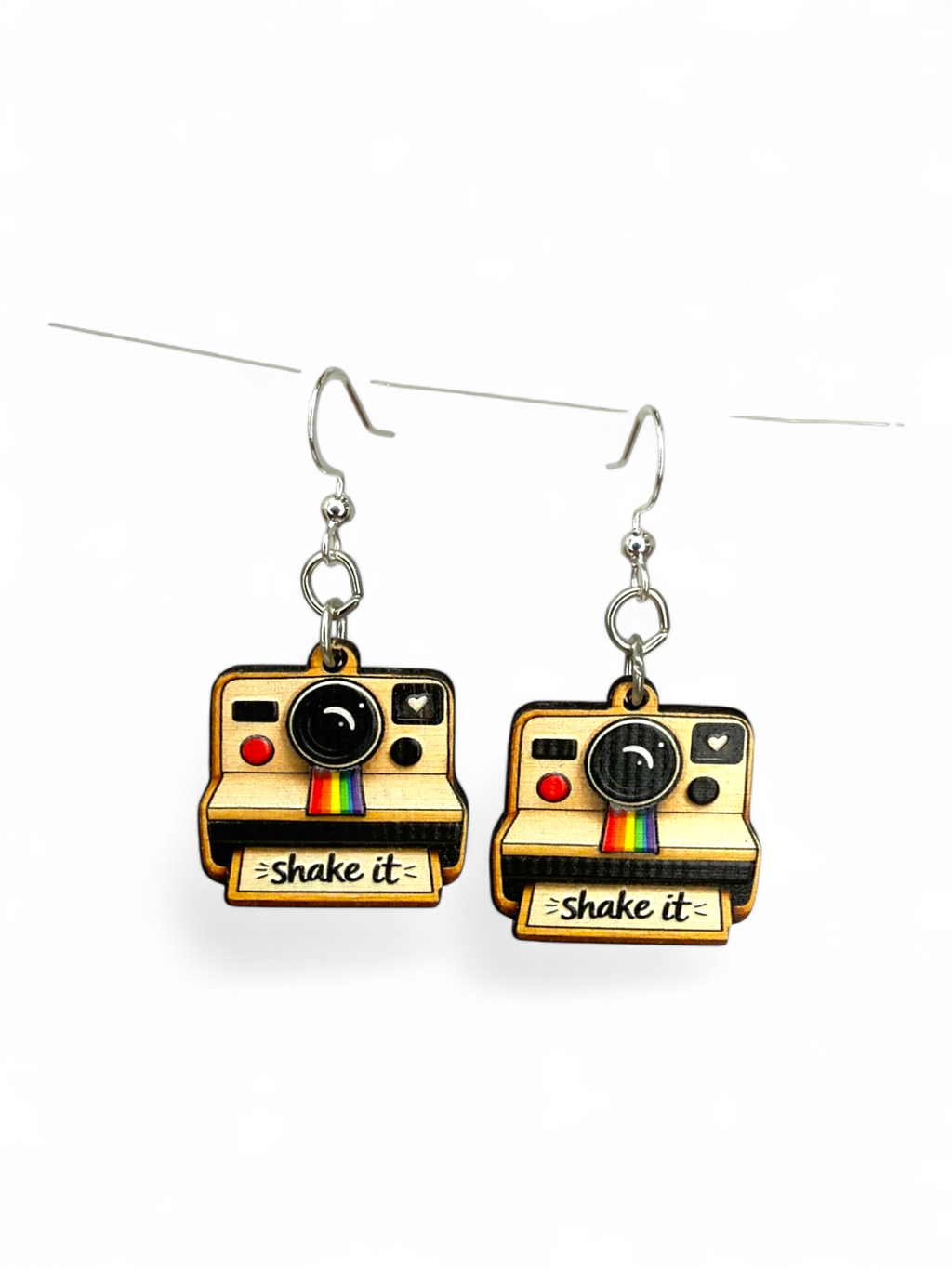 Shake it like a Polaroid Picture wood earrings