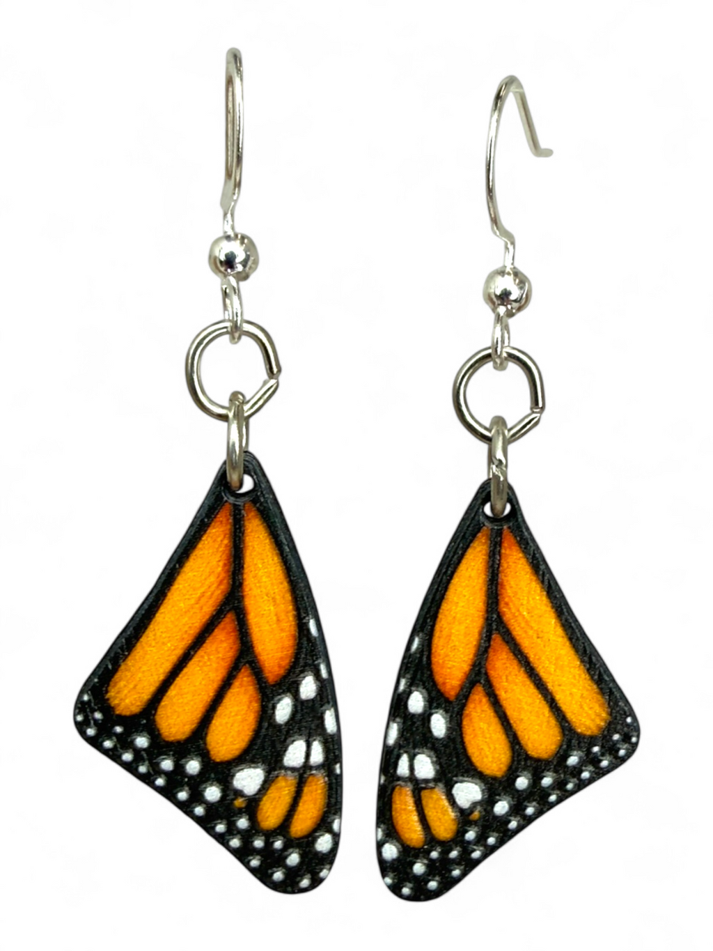 Monarch Butterfly Sleeping Wing wood earrings