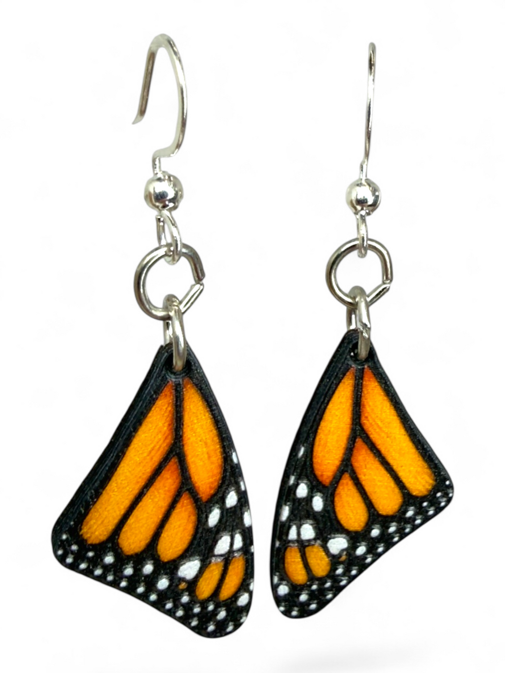 Monarch Butterfly Sleeping Wing wood earrings
