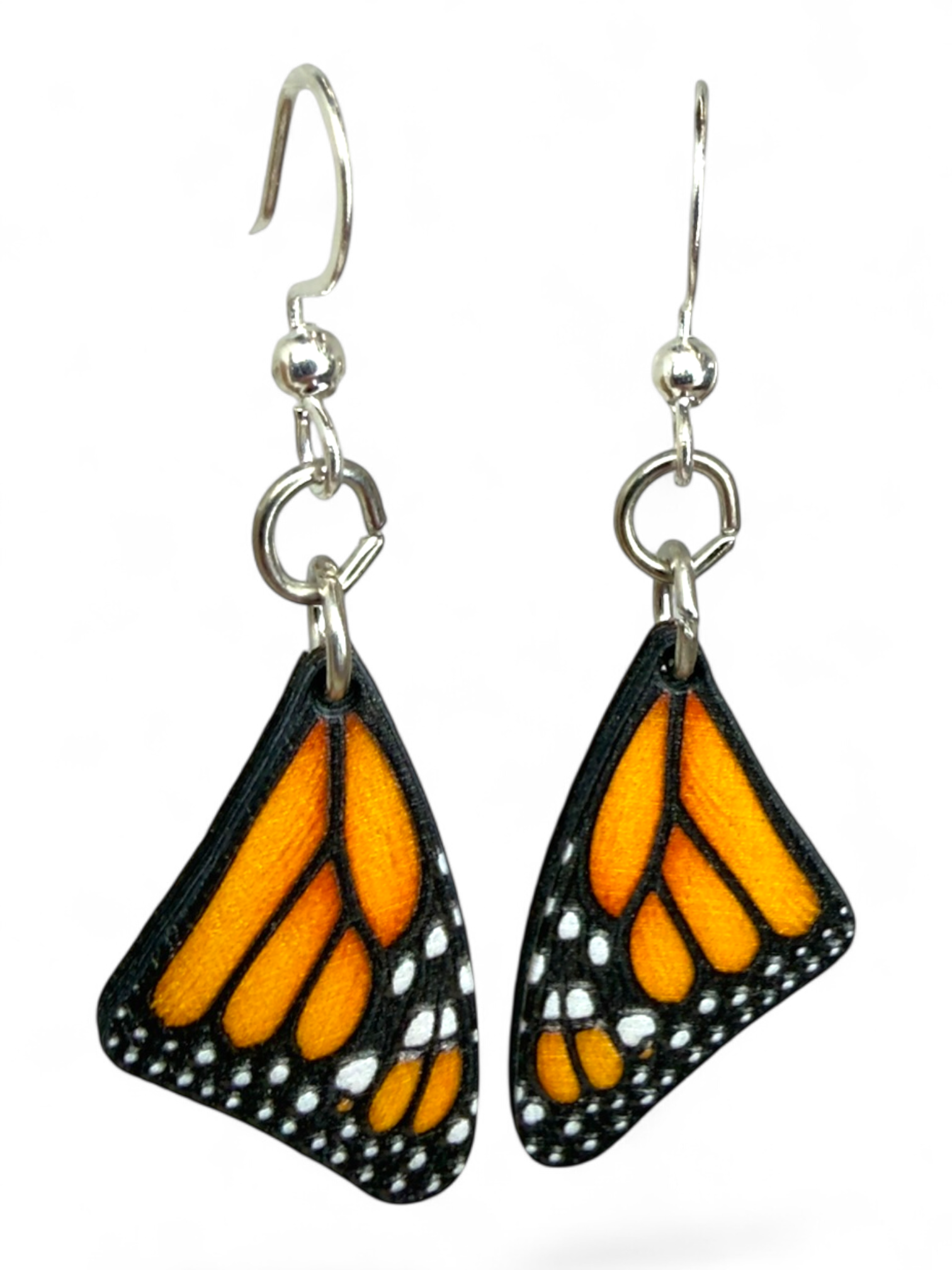 Monarch Butterfly Sleeping Wing wood earrings