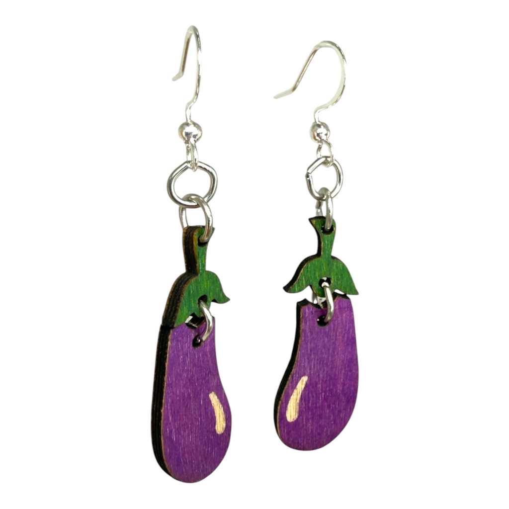 Eggplant Dangle Earrings #1920