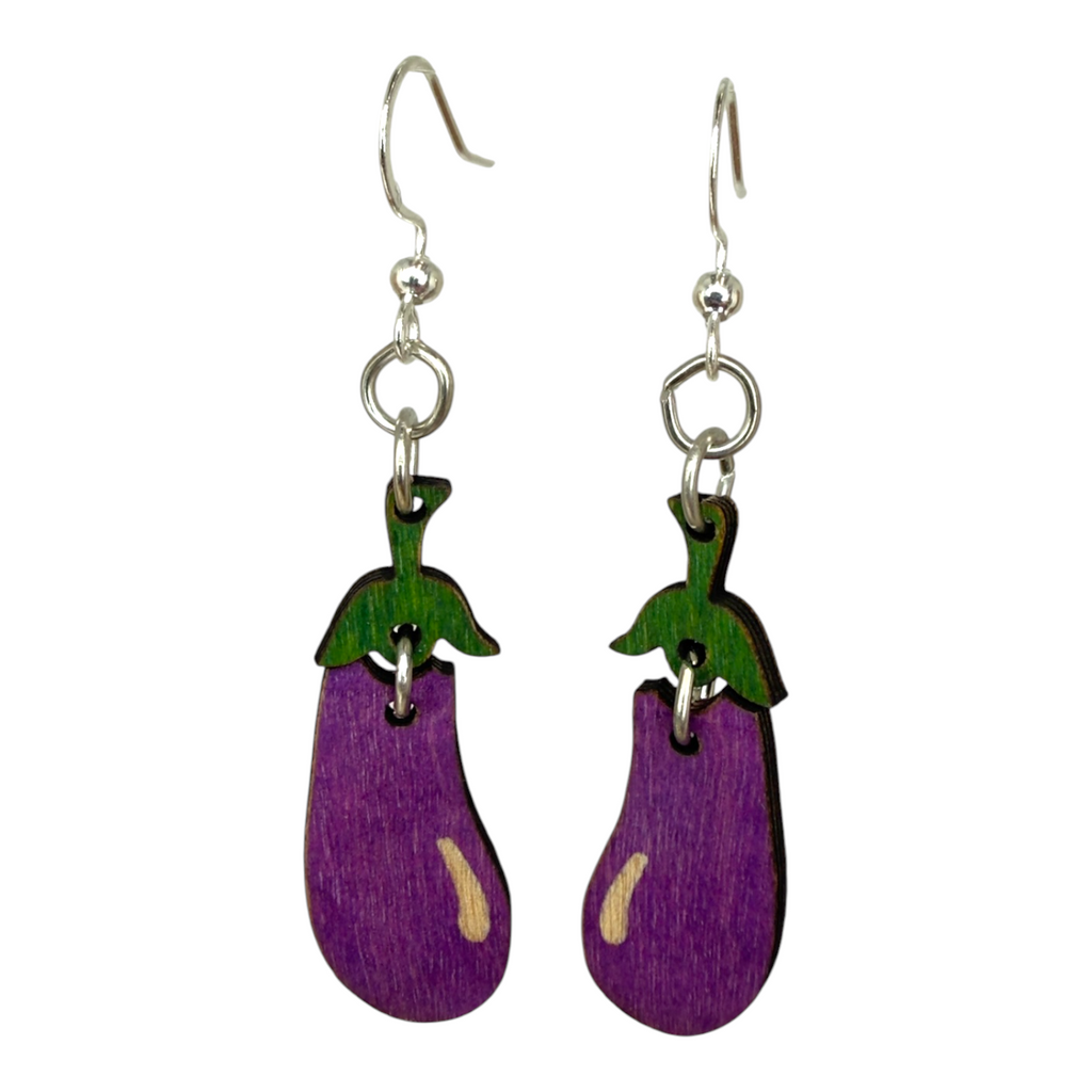 Eggplant Dangle Earrings #1920