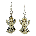 Christmas Angel wood earrings, made in USA