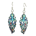 Colorful Octopus wood earrings, made in USA