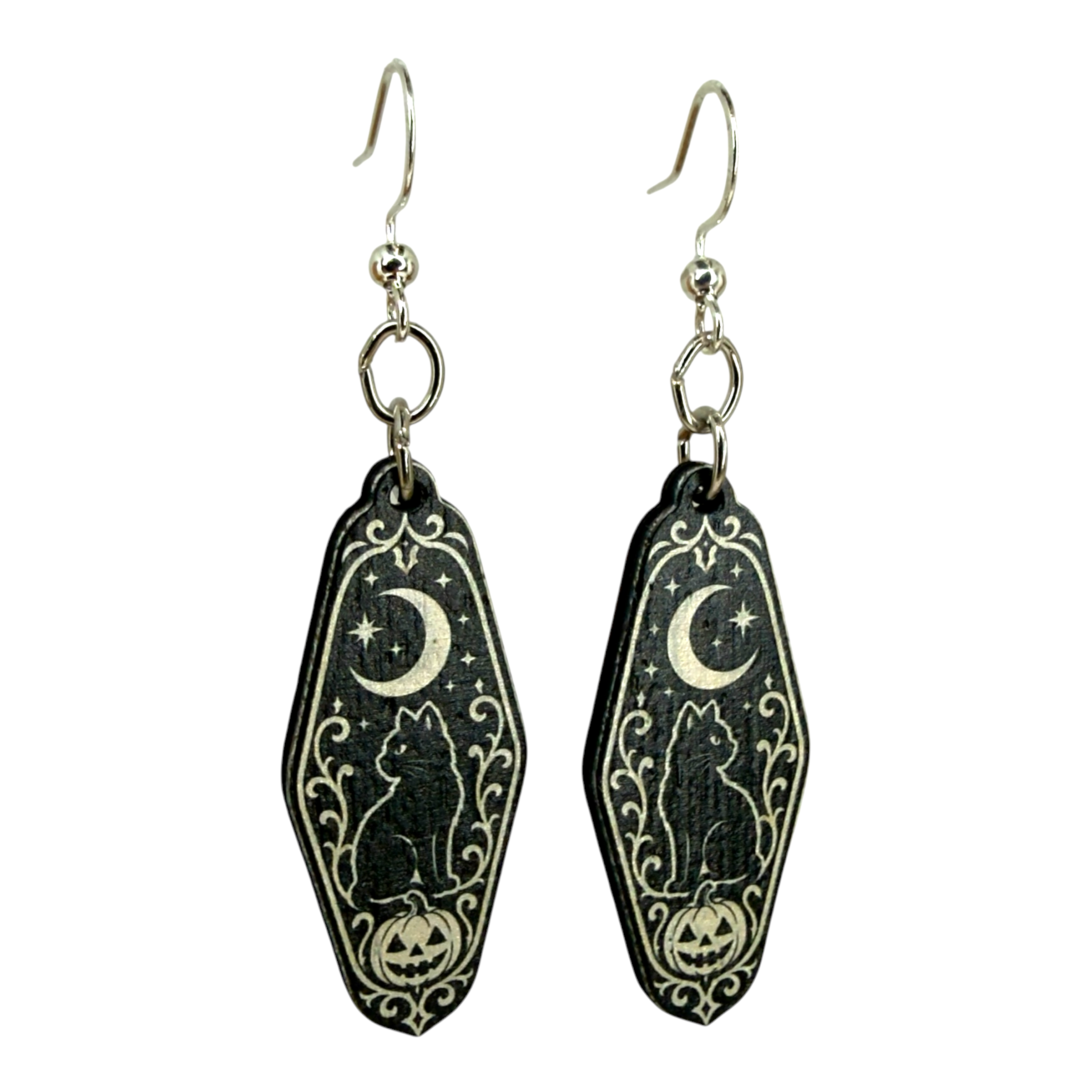 Hunted Motel Keyring wood earrings