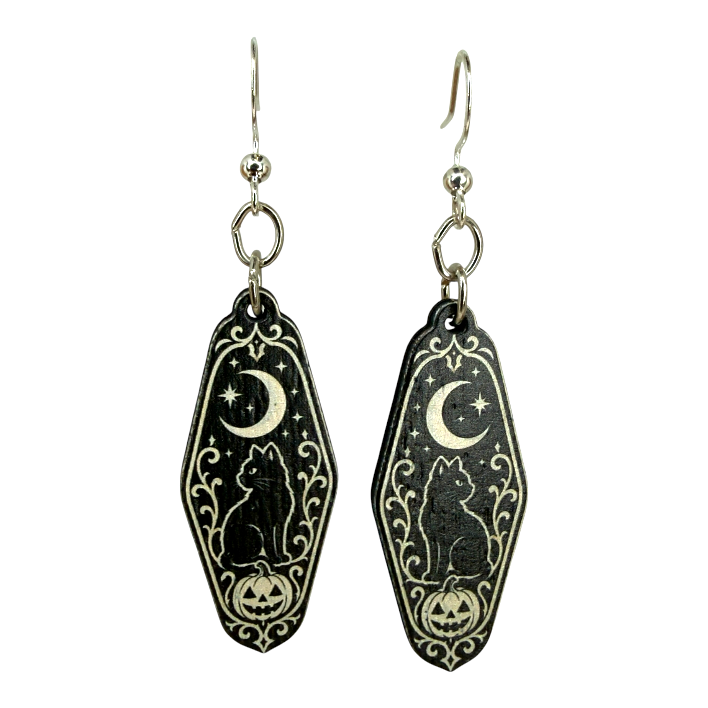 Hunted Motel Keyring wood earrings