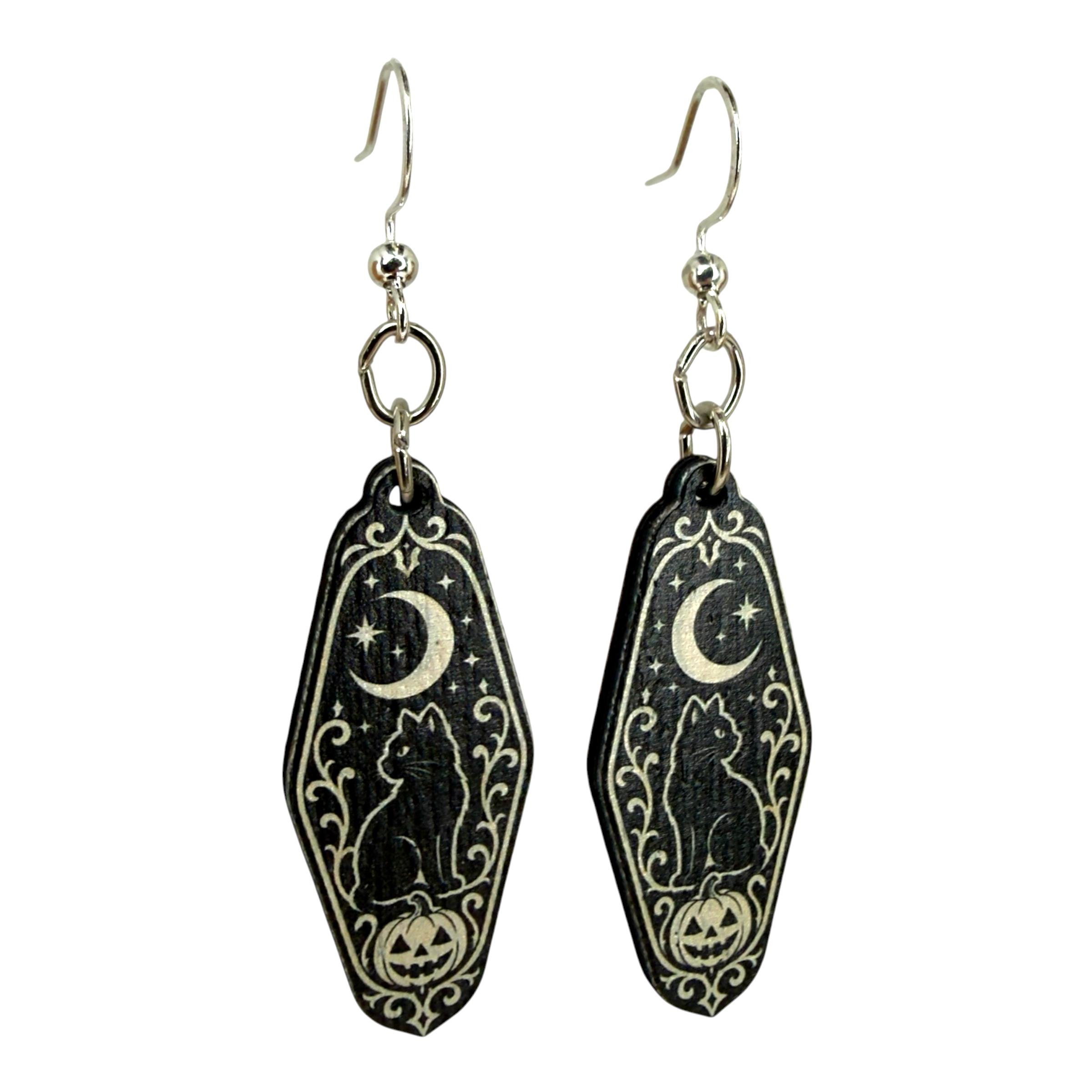 Hunted Motel Keyring wood earrings