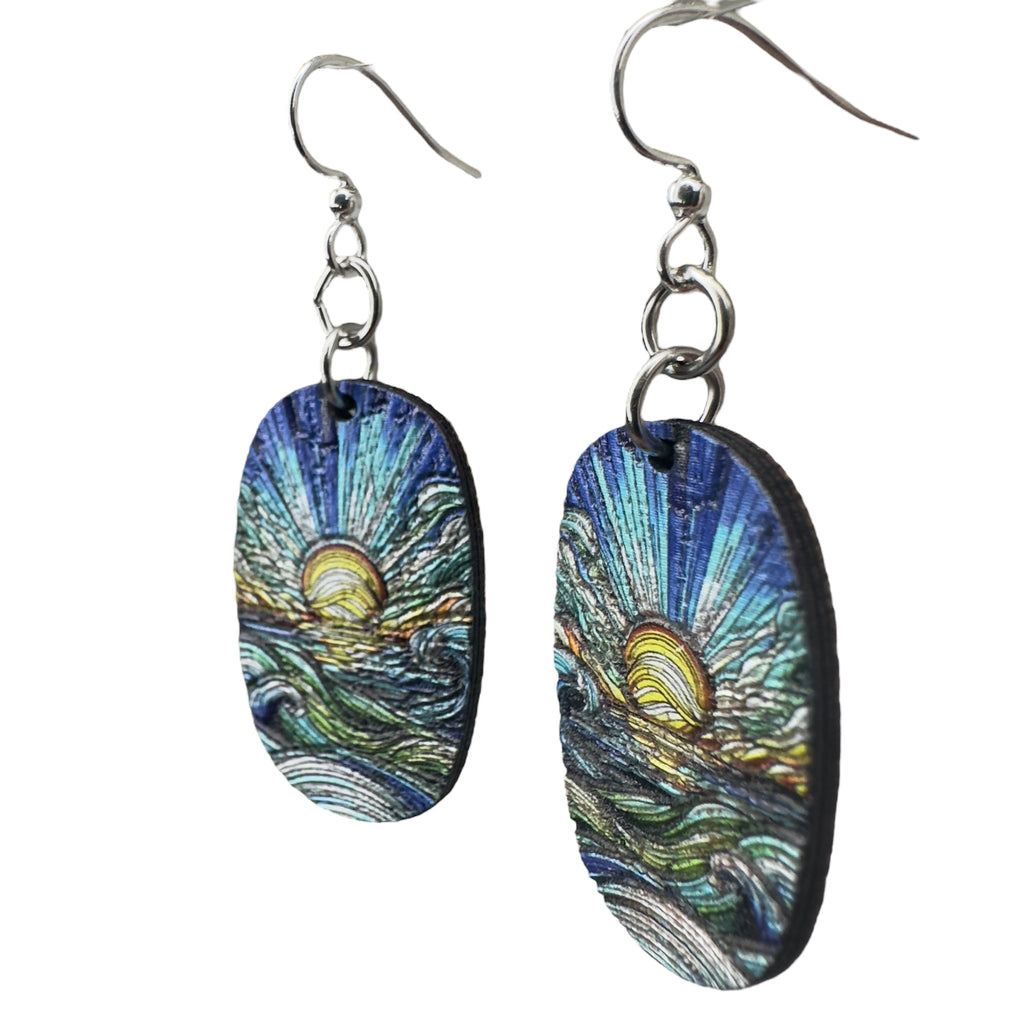 Mosaic Ocean Blossom Earrings #219