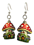 Mushroom House Earrings #224