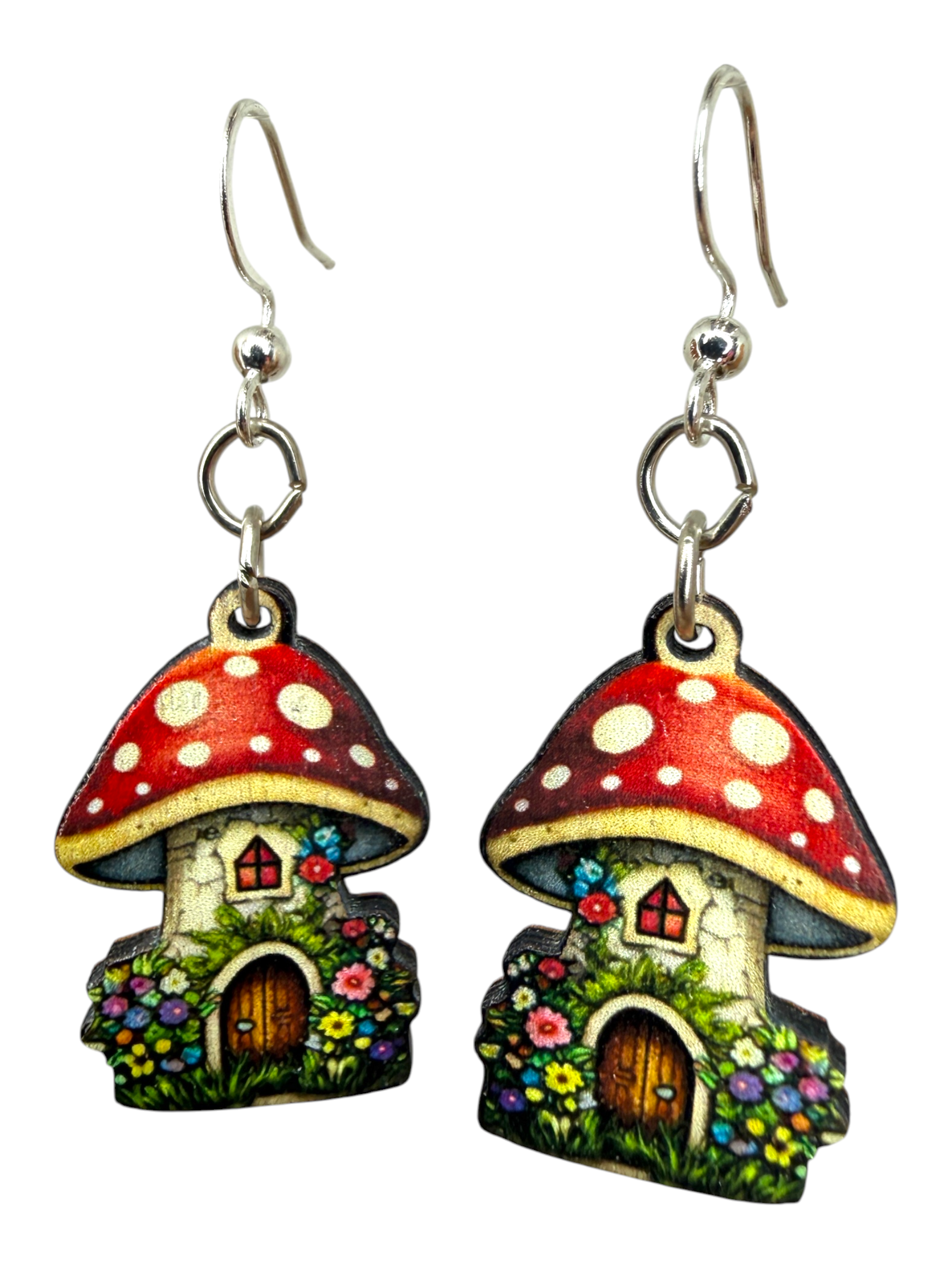 Mushroom House Earrings #224