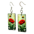 Poppy Bee wood earrings
