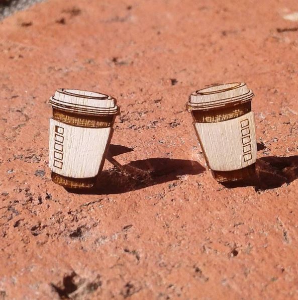 Coffee Stud Earrings #3031